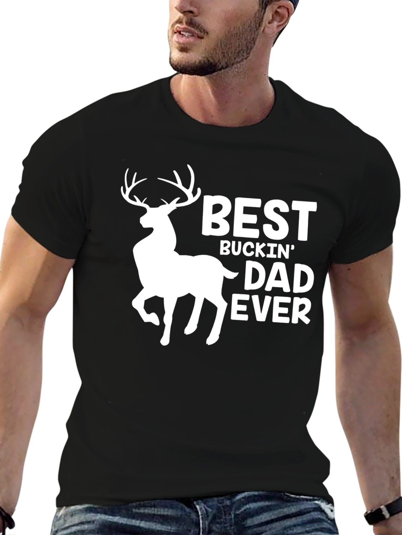 Best Buckin Dad Ever T-Shirt - Black