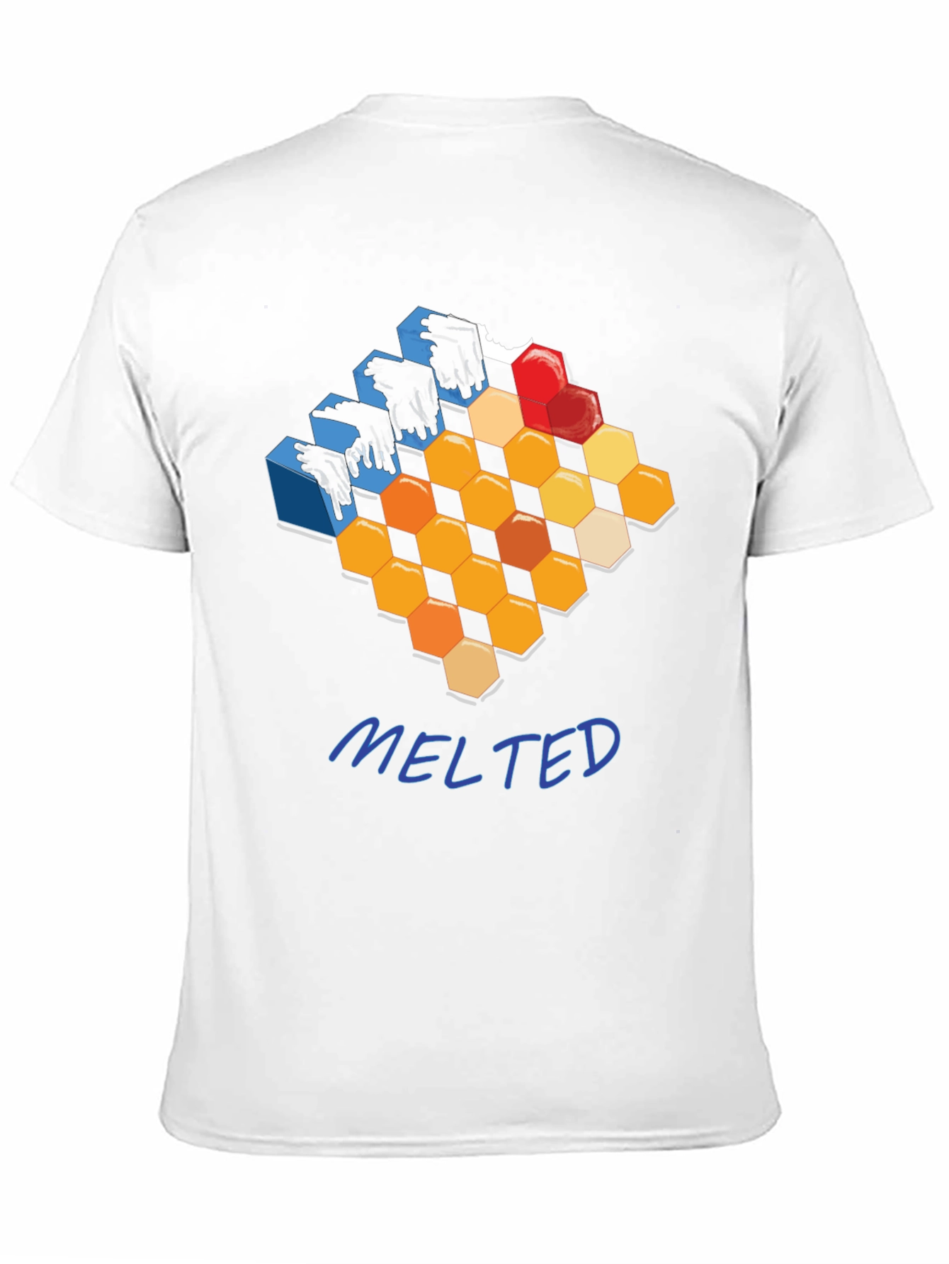 Melted Honeycomb Graphic T-Shirt - Modern Design
