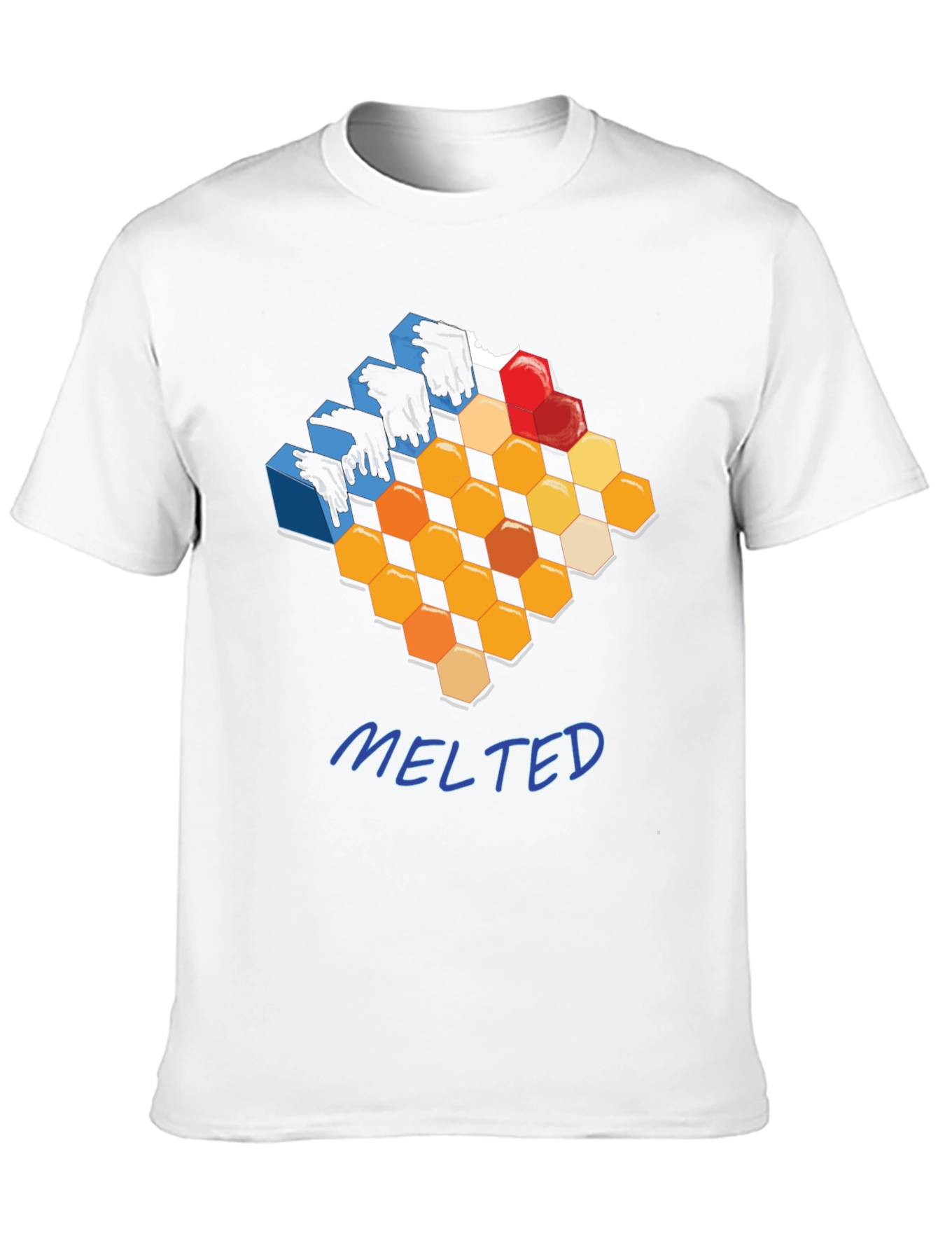 Melted Honeycomb Graphic T-Shirt - Modern Design