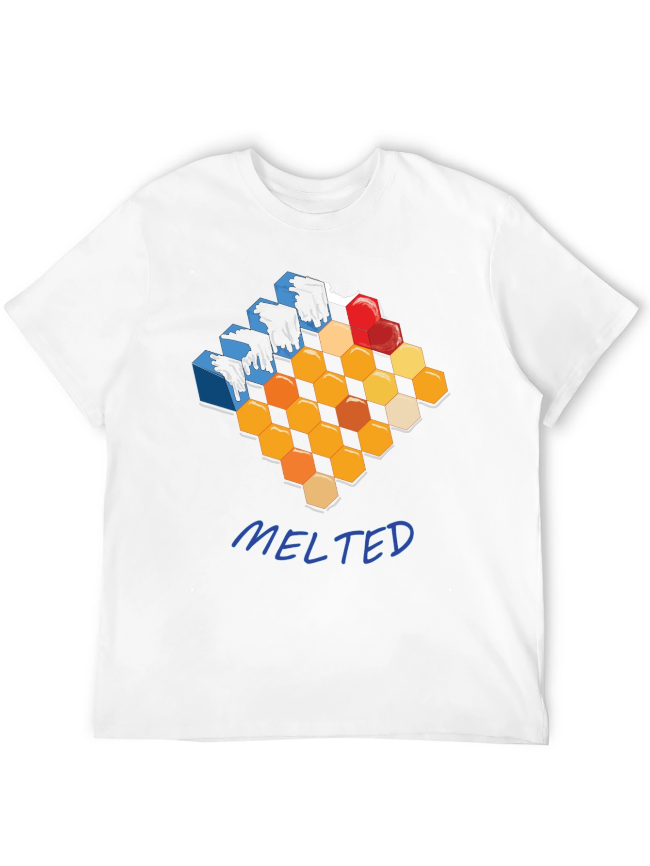 Melted Honeycomb Graphic T-Shirt - Modern Design