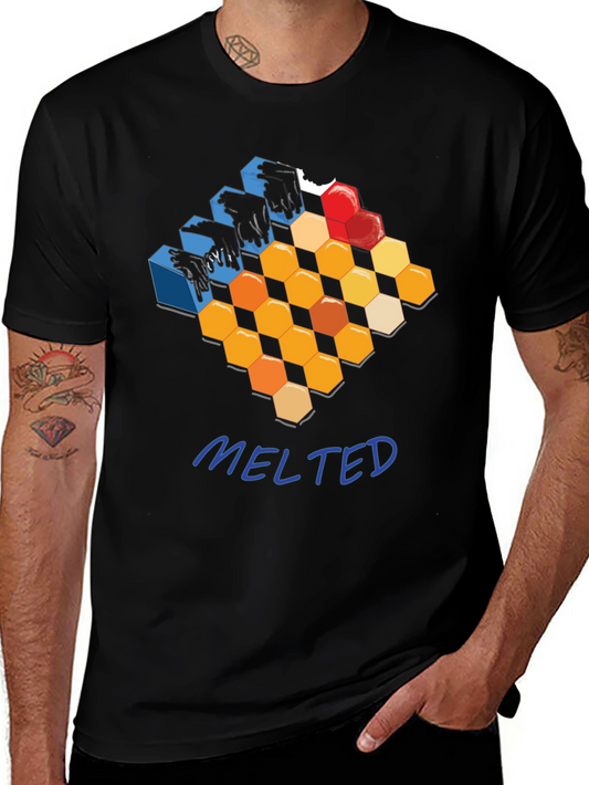 Melted Honeycomb Graphic T-Shirt - Modern Design