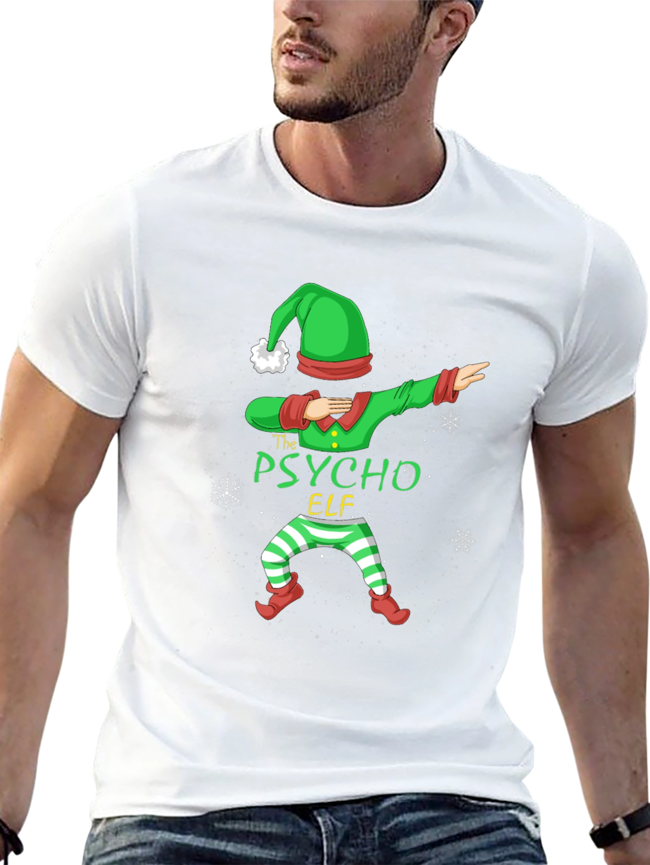 Psycho Elf Dabbing Christmas T-Shirt