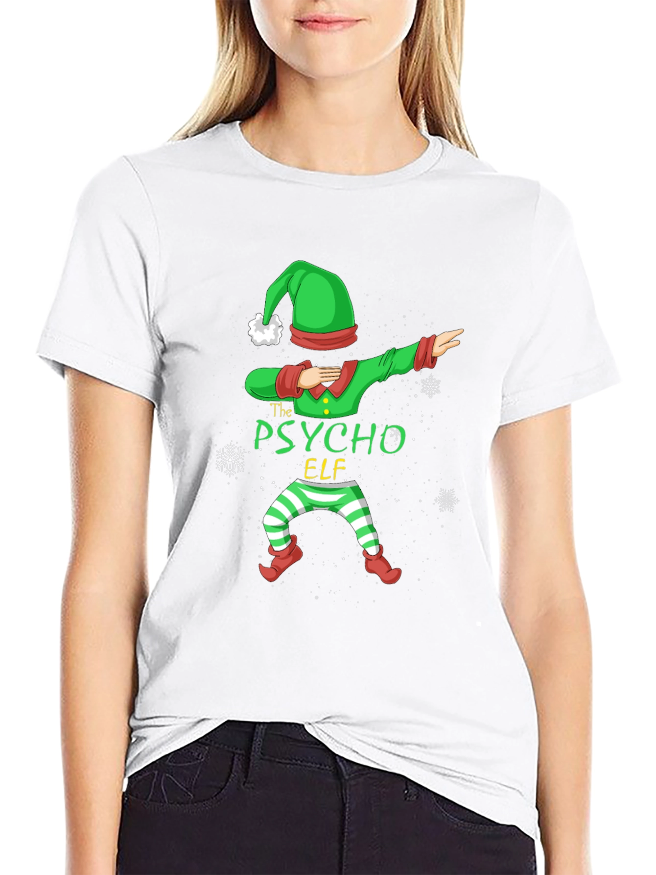 Psycho Elf Dabbing Christmas T-Shirt