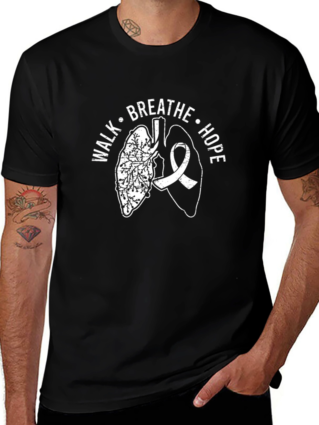 Walk Breathe Hope Lung Cancer Awareness T-Shirt