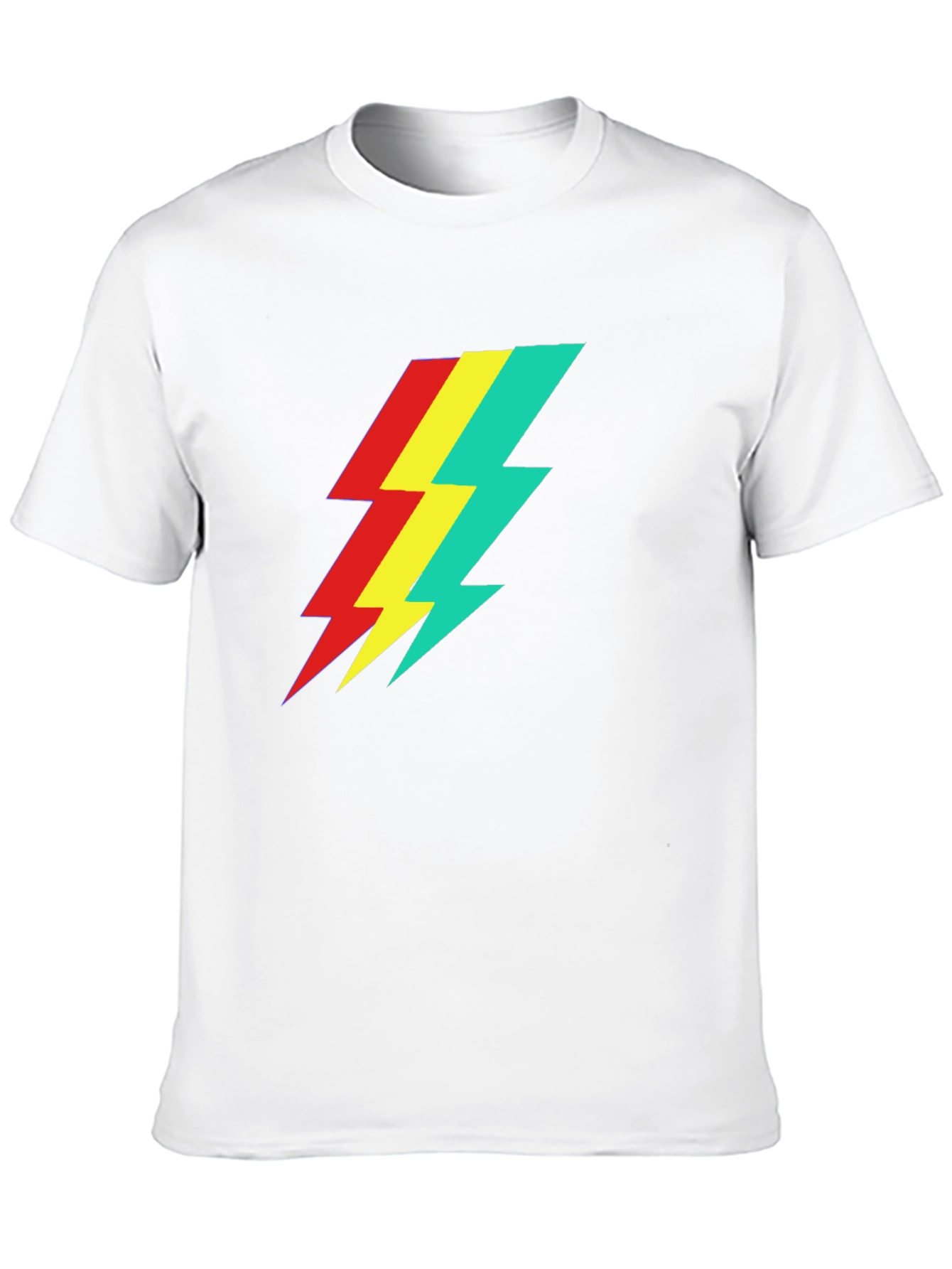 Retro Lightning Bolt Graphic Tee - Black
