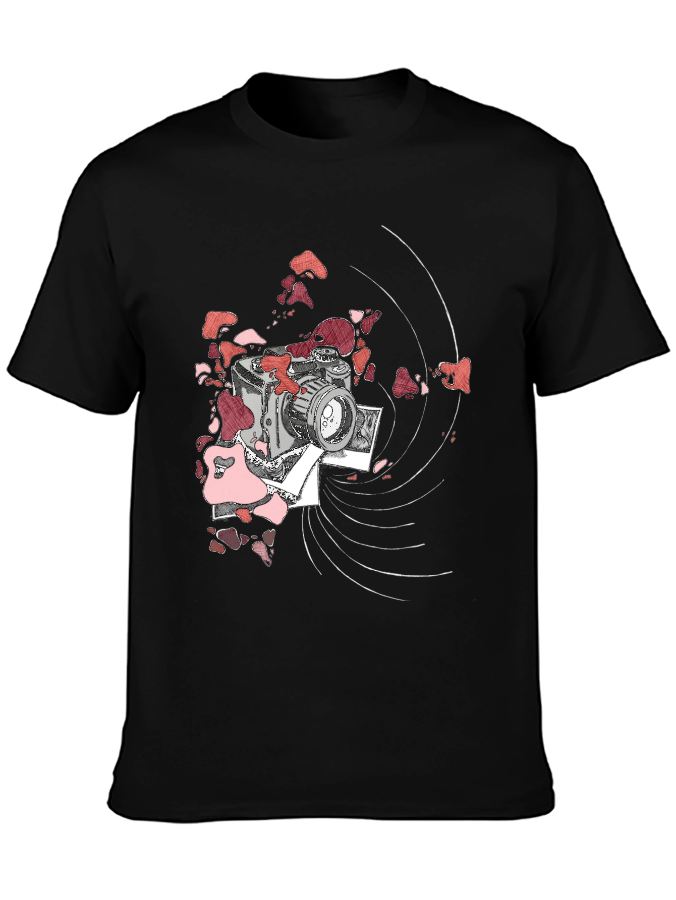 Retro Camera Graphic T-Shirt - Black
