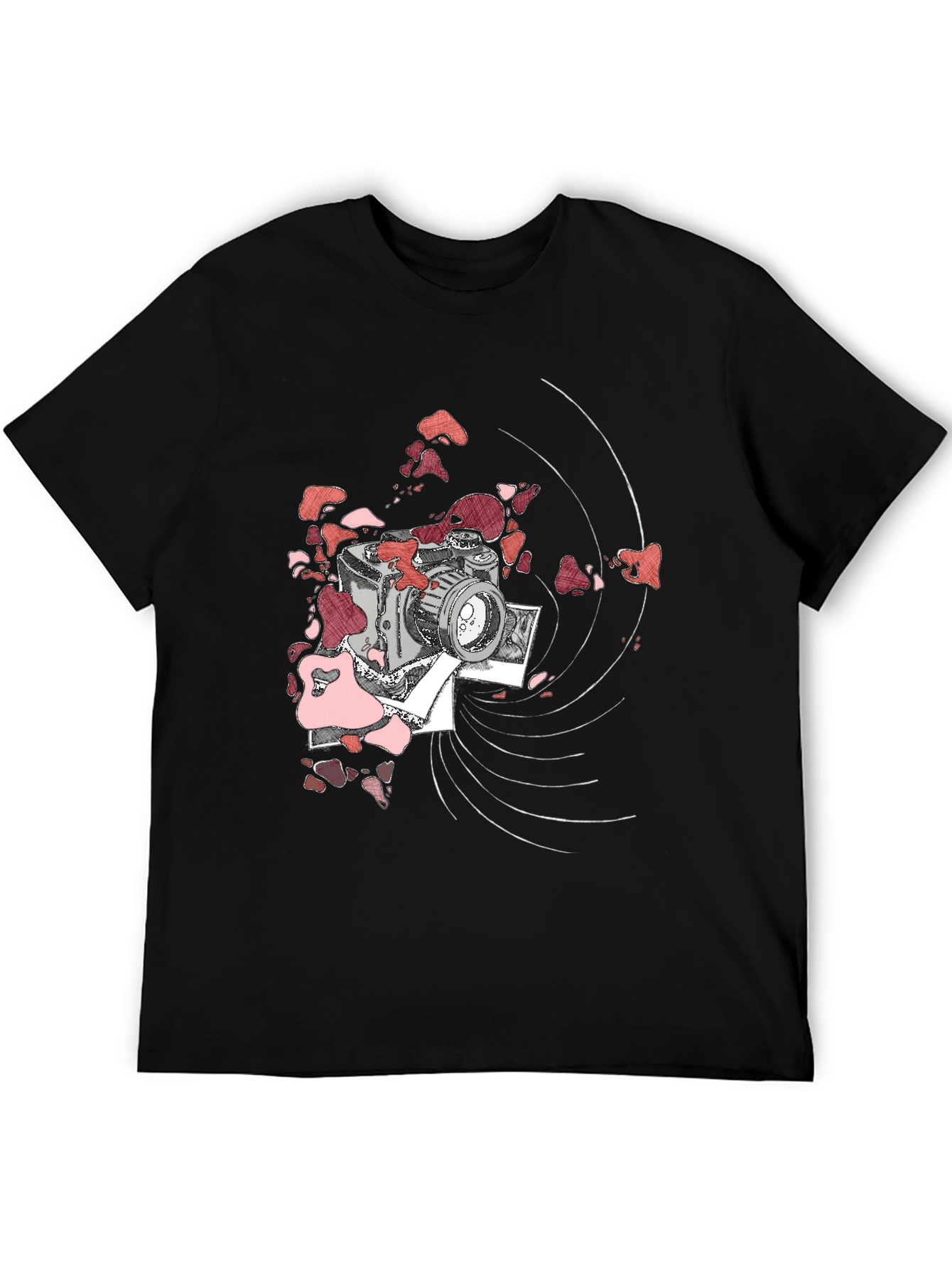 Retro Camera Graphic T-Shirt - Black