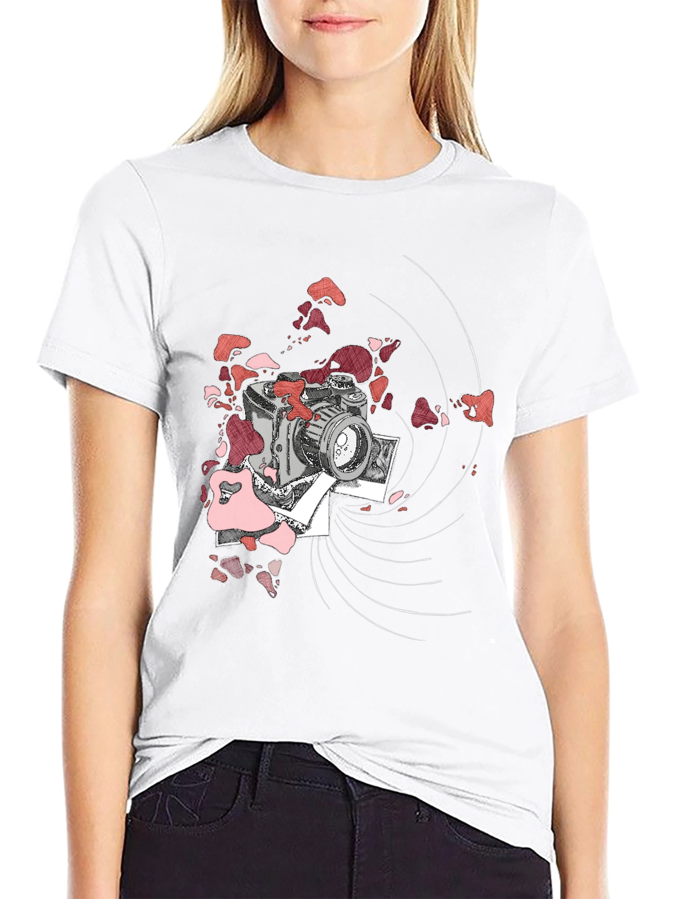 Retro Camera Graphic T-Shirt - Black