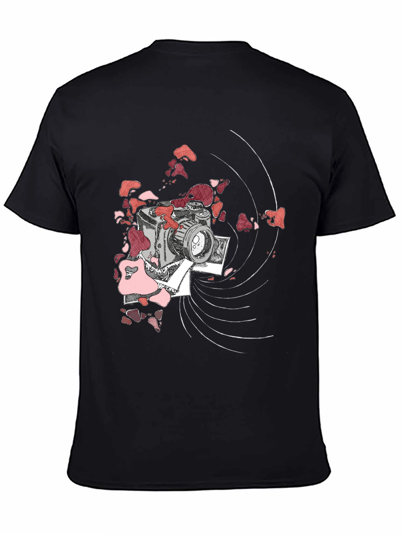Retro Camera Graphic T-Shirt - Black