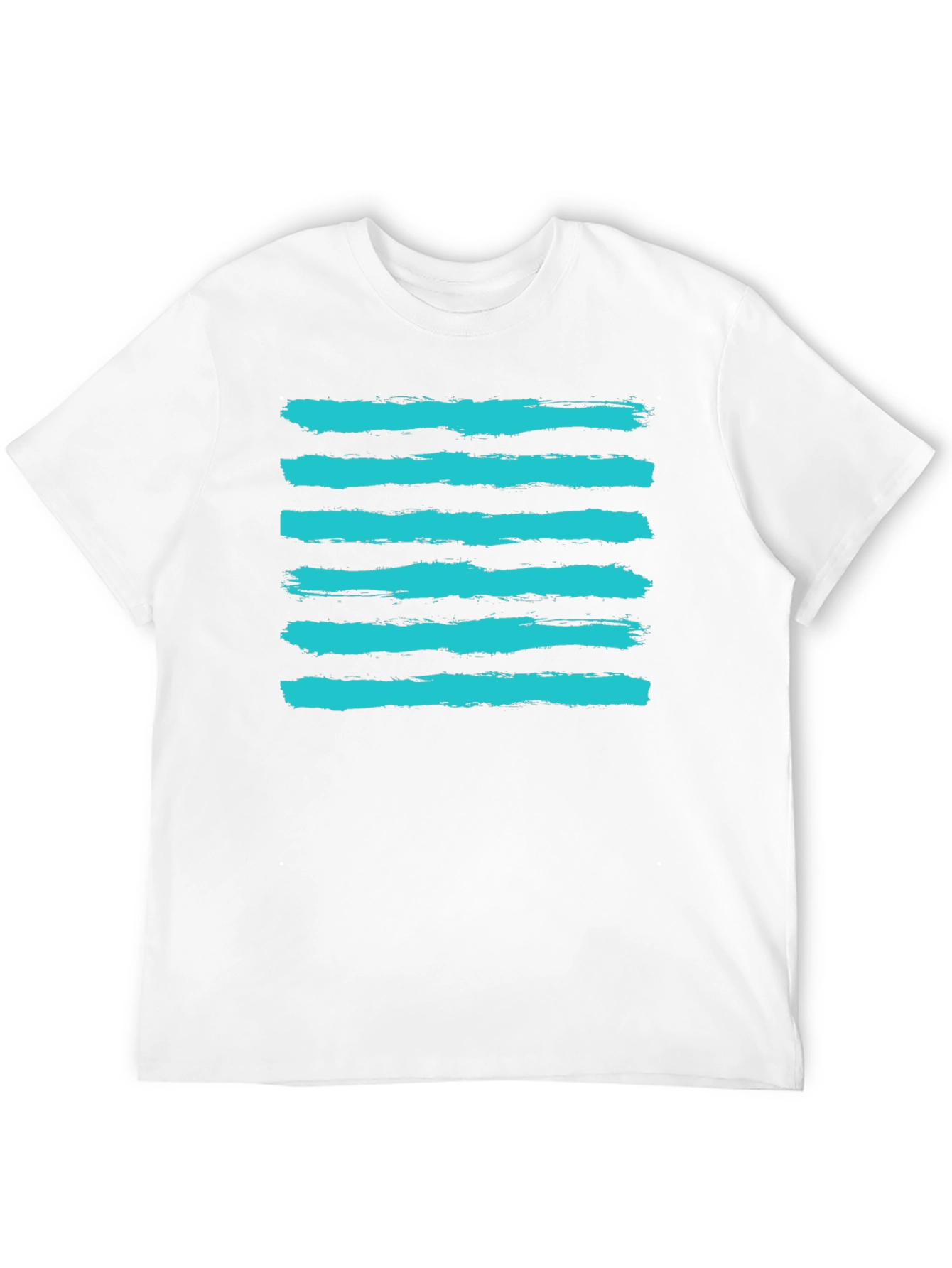 Brushstroke Stripe Tee - Casual Graphic Print Shirt