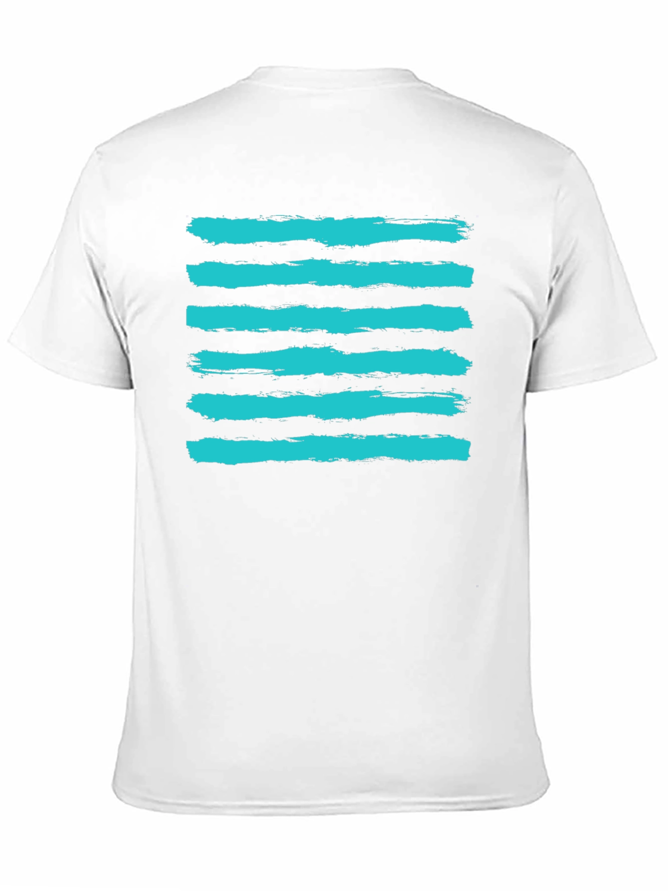 Brushstroke Stripe Tee - Casual Graphic Print Shirt