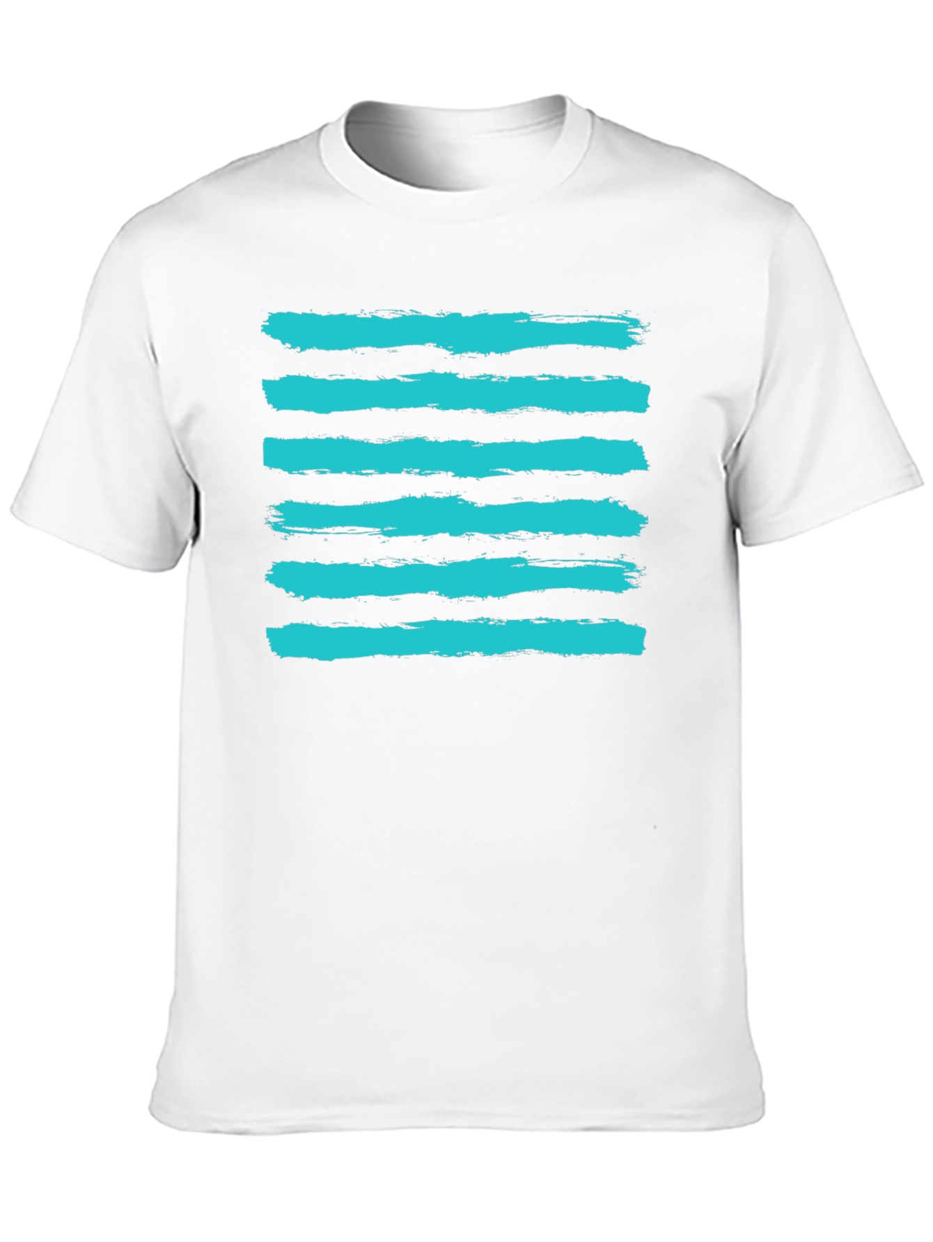 Brushstroke Stripe Tee - Casual Graphic Print Shirt