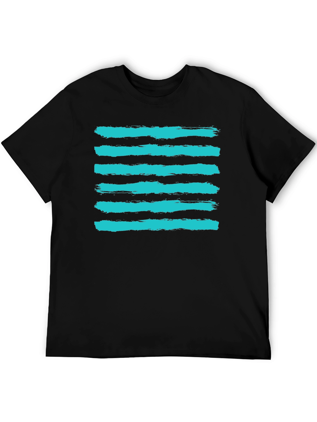 Brushstroke Stripe Tee - Casual Graphic Print Shirt