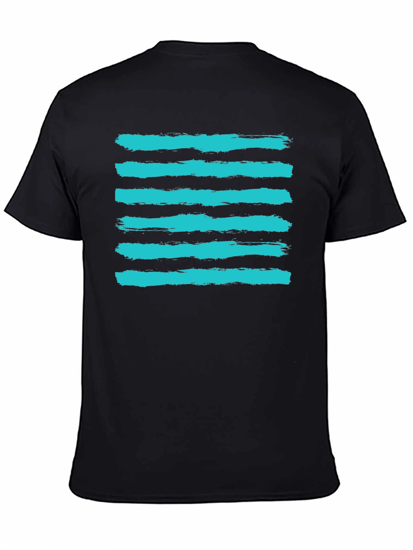 Brushstroke Stripe Tee - Casual Graphic Print Shirt