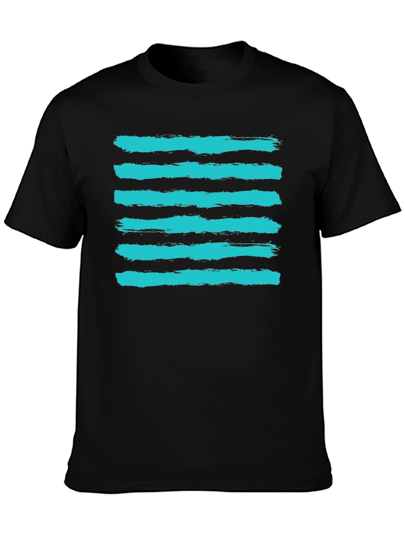 Brushstroke Stripe Tee - Casual Graphic Print Shirt
