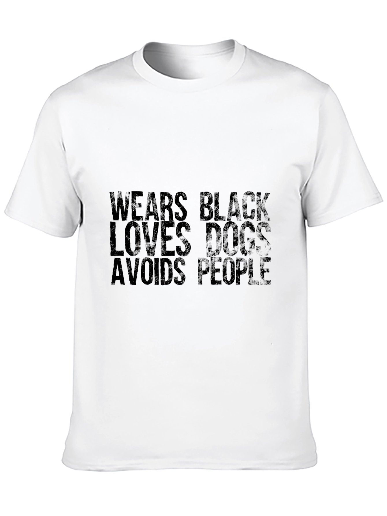 Wears Black Loves Dogs Avoids People Graphic Tee