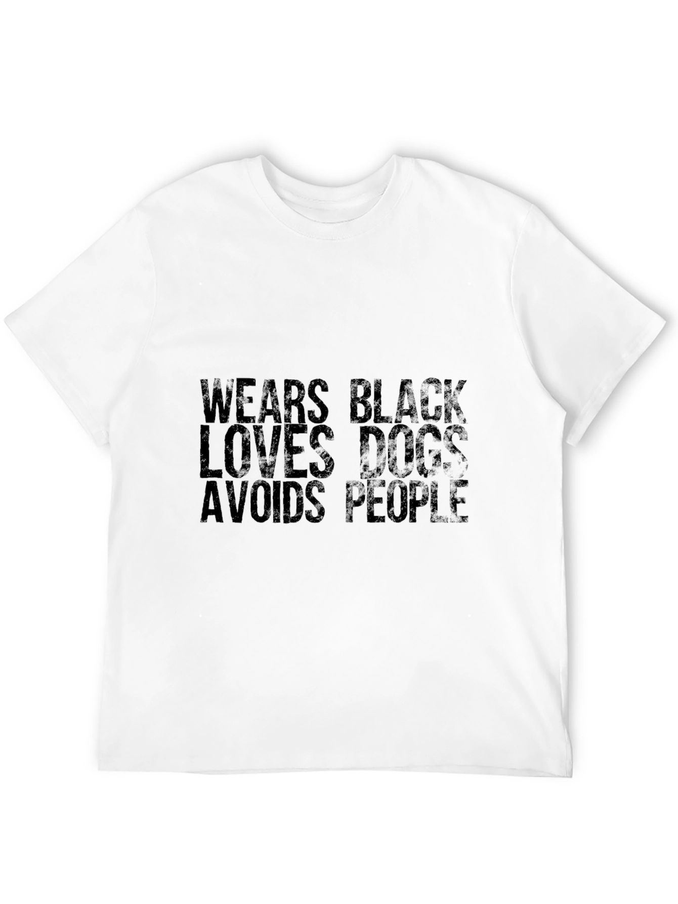 Wears Black Loves Dogs Avoids People Graphic Tee