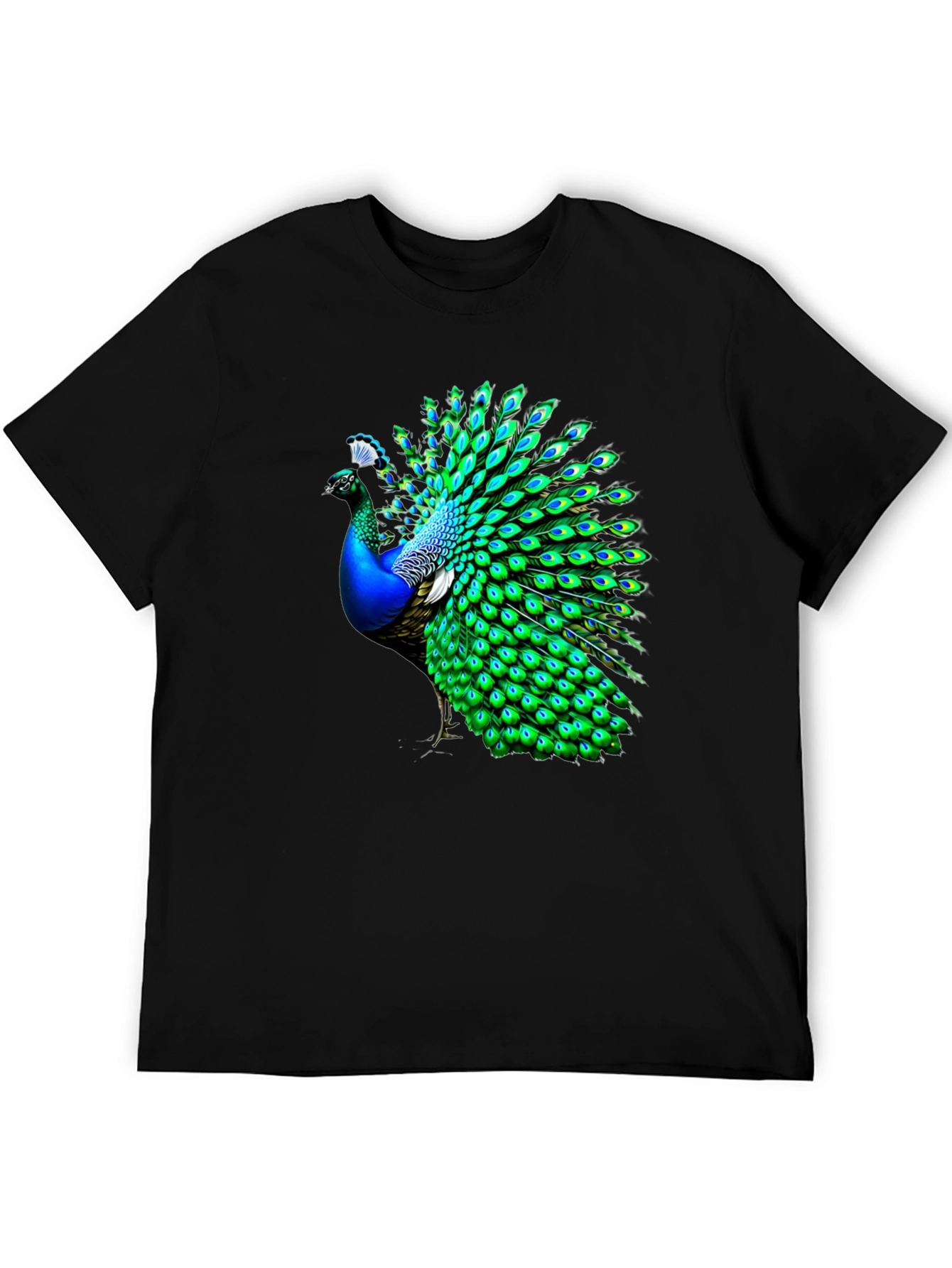 Peacock Graphic Print Crew Neck T-Shirt