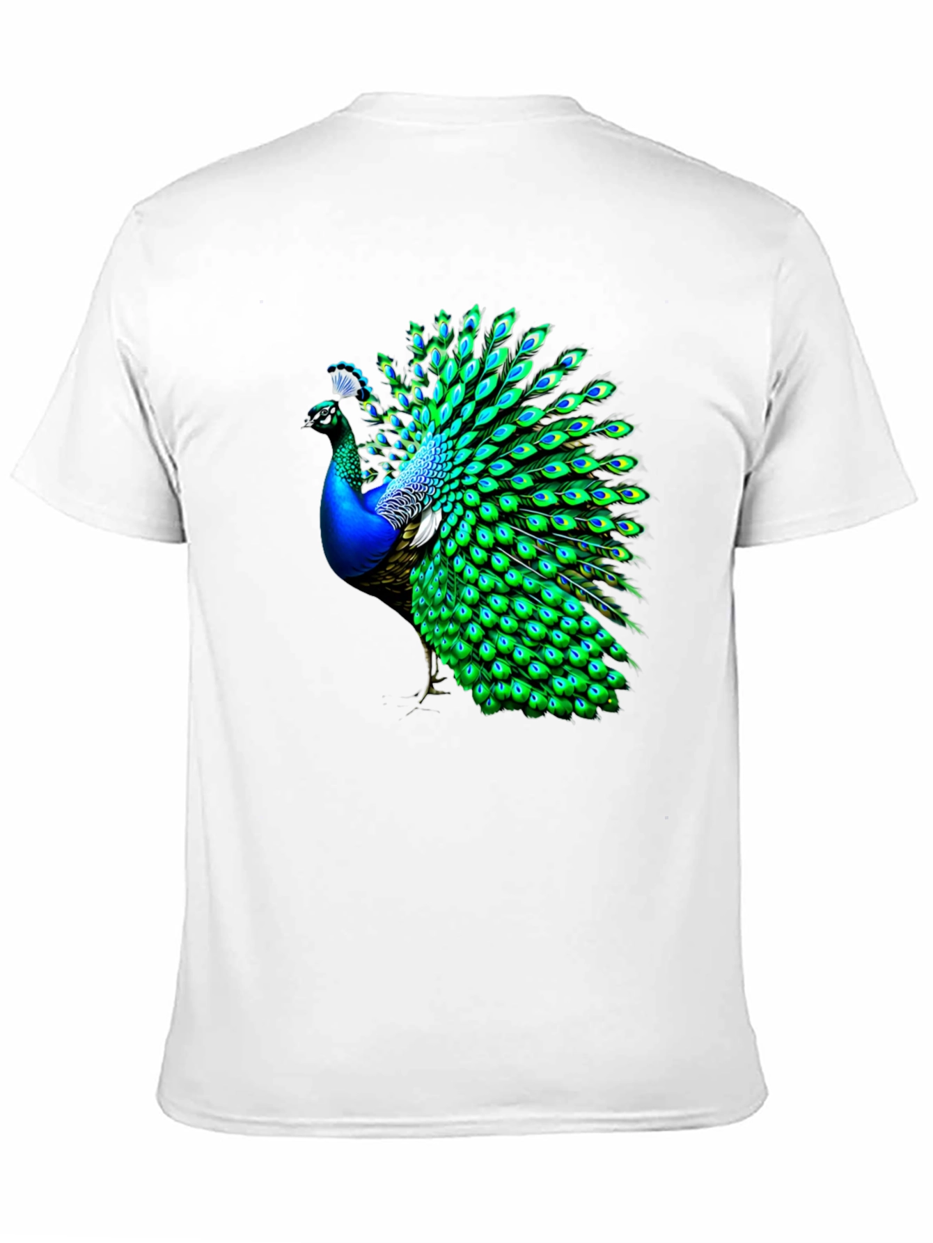 Peacock Graphic Print Crew Neck T-Shirt