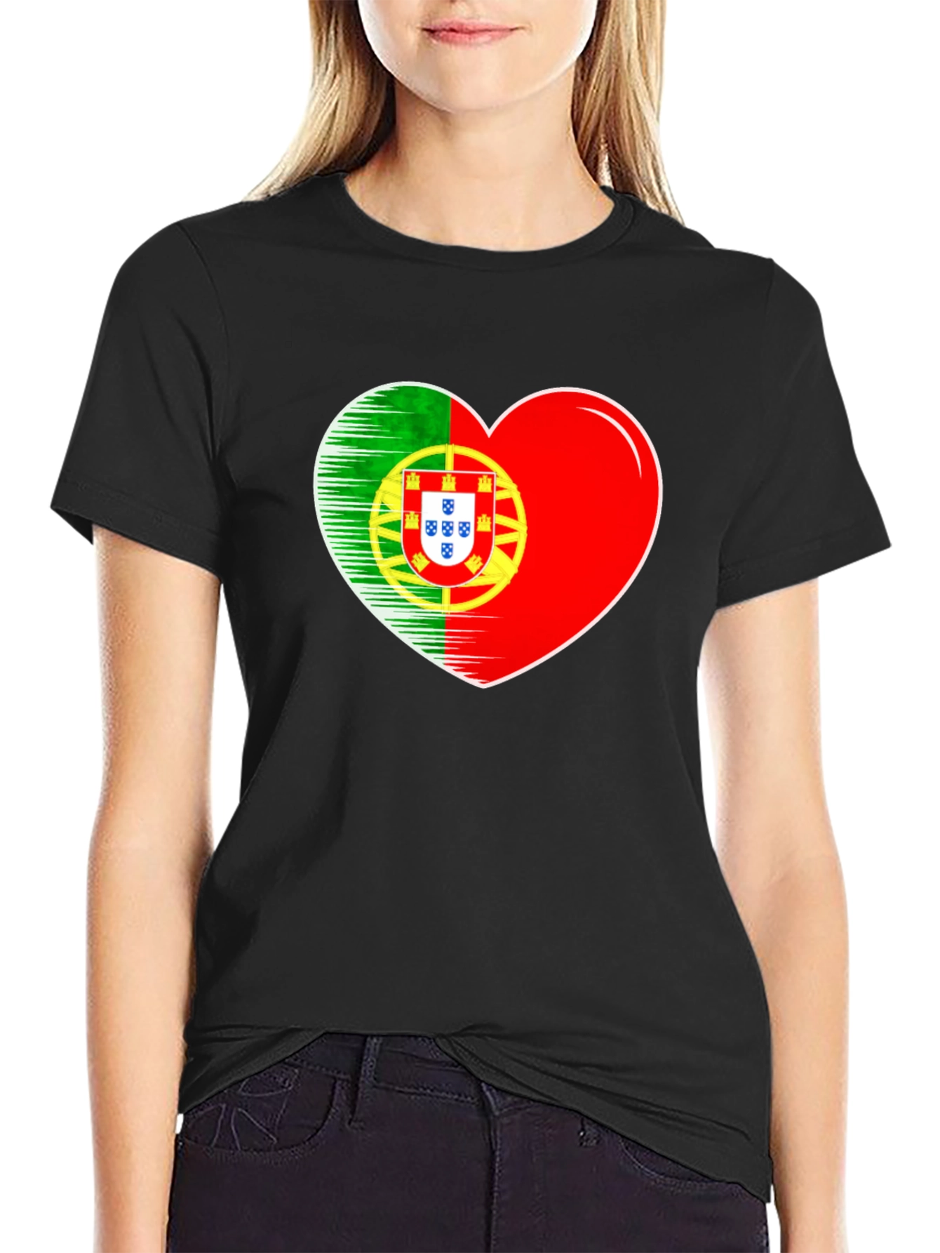 Portugal Flag Heart T-Shirt
