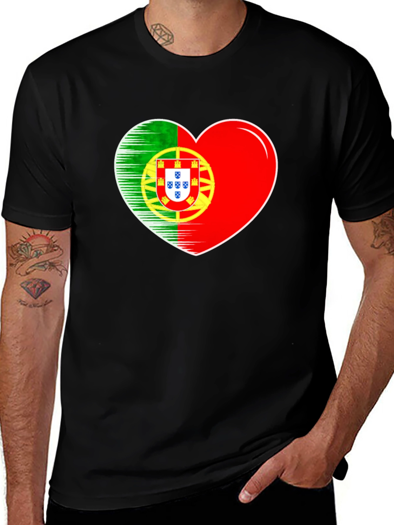 Portugal Flag Heart T-Shirt