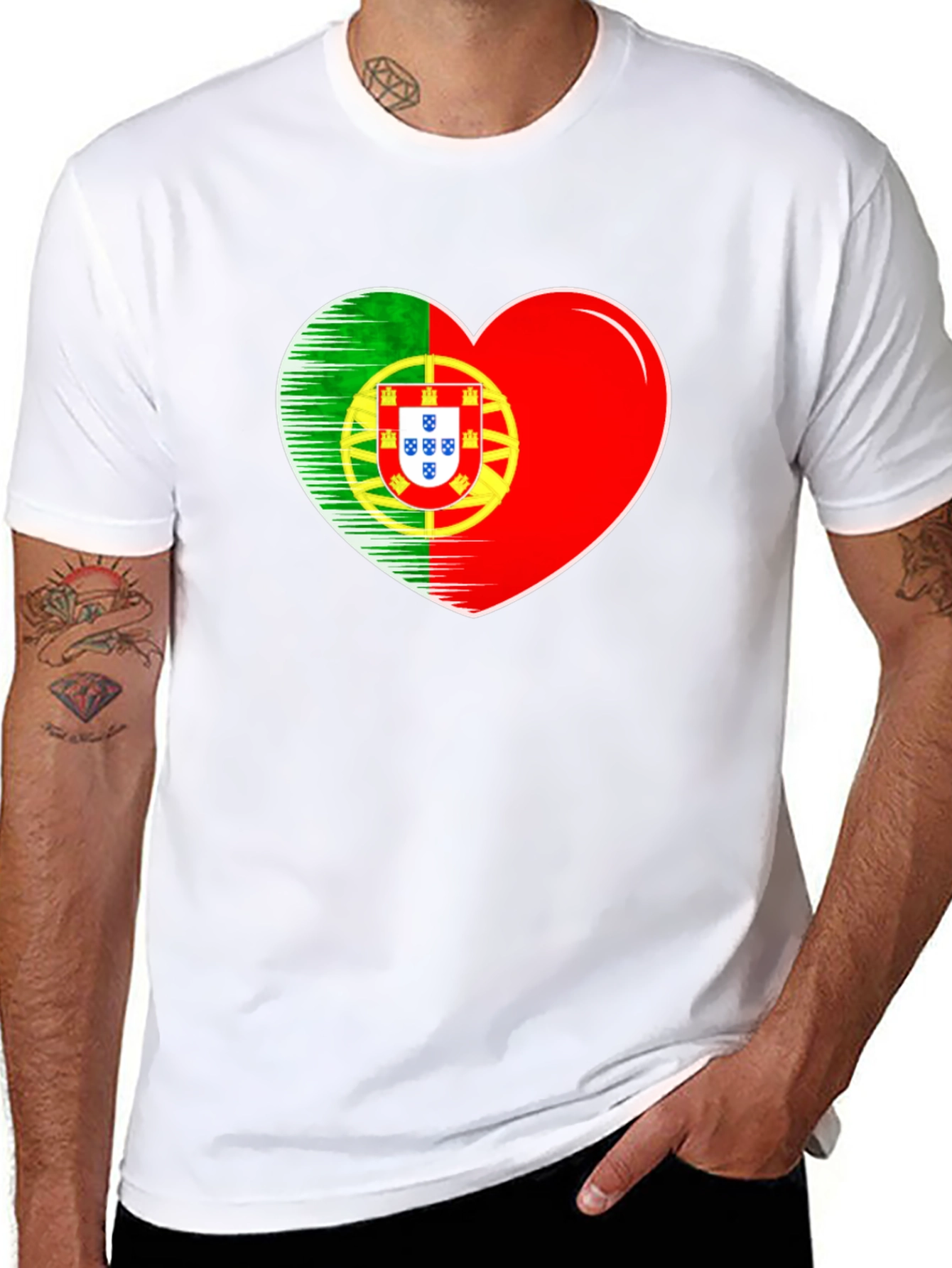 Portugal Flag Heart T-Shirt