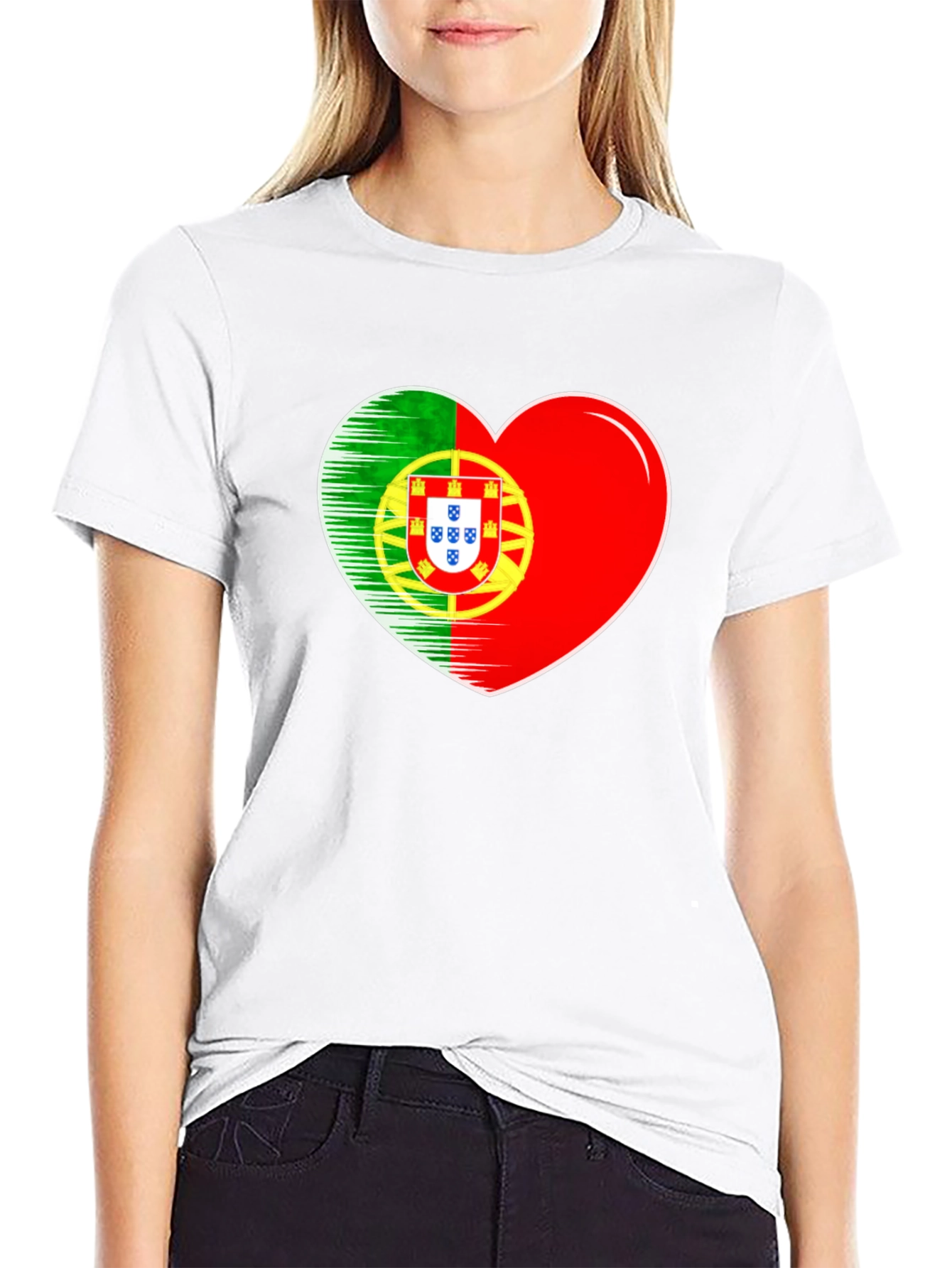 Portugal Flag Heart T-Shirt
