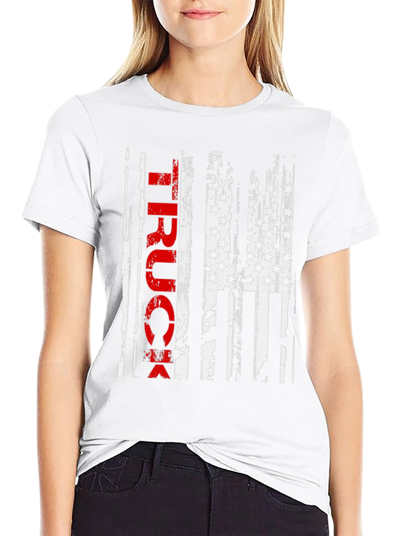 Truck American Flag Graphic Tee - Patriotic Style