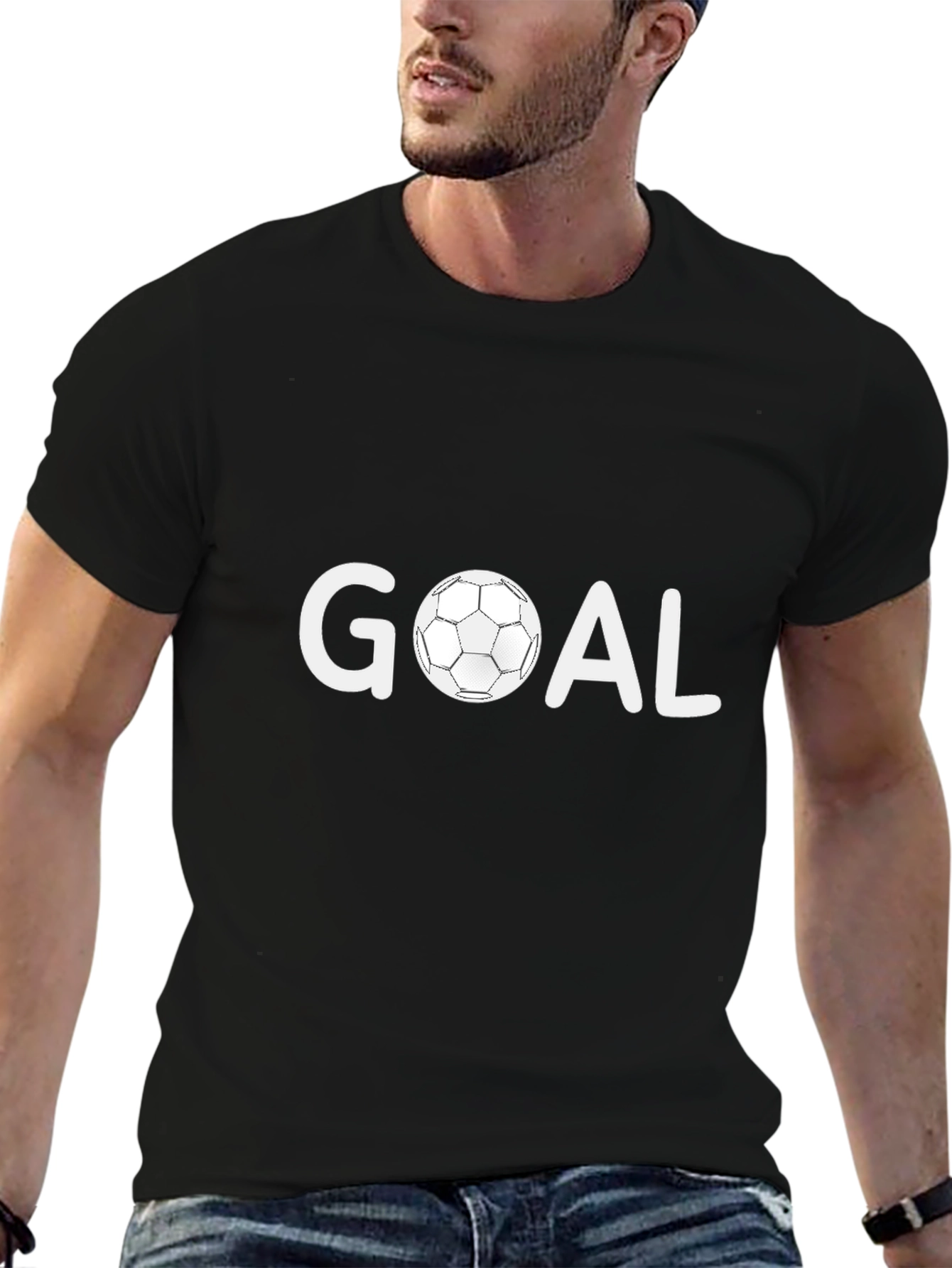 Goal Soccer Ball Graphic Tee - Black T-Shirt