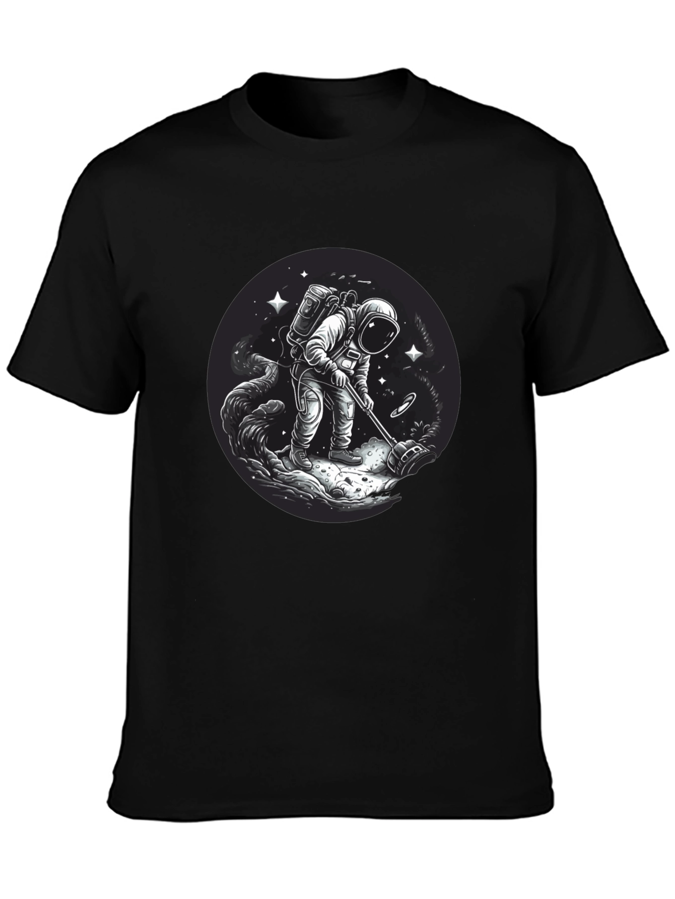 Astronaut Metal Detecting Graphic Tee