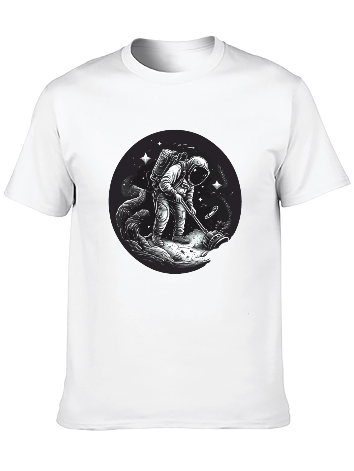 Astronaut Metal Detecting Graphic Tee