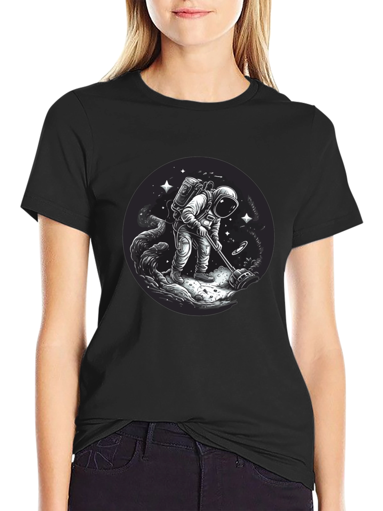 Astronaut Metal Detecting Graphic Tee