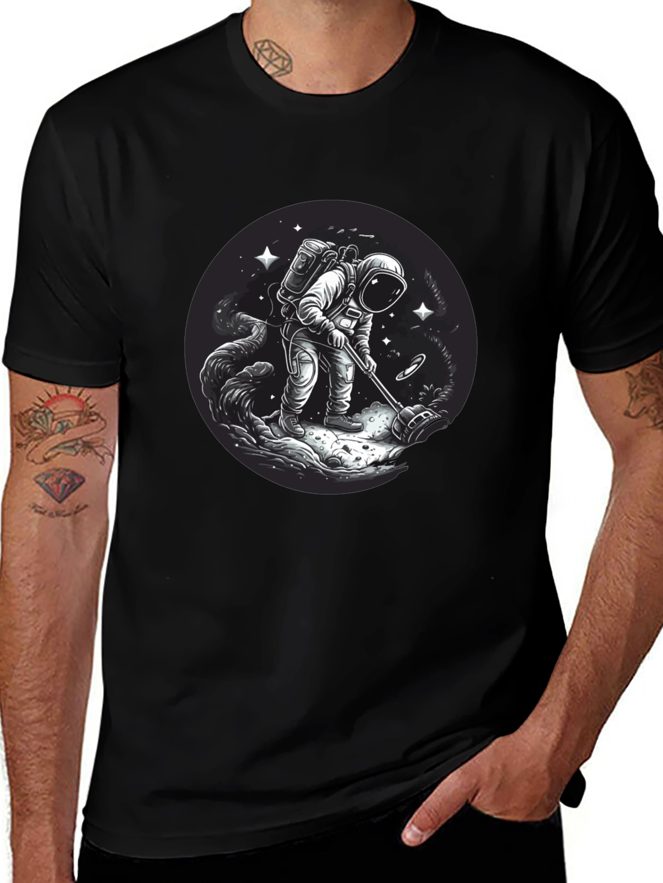 Astronaut Metal Detecting Graphic Tee