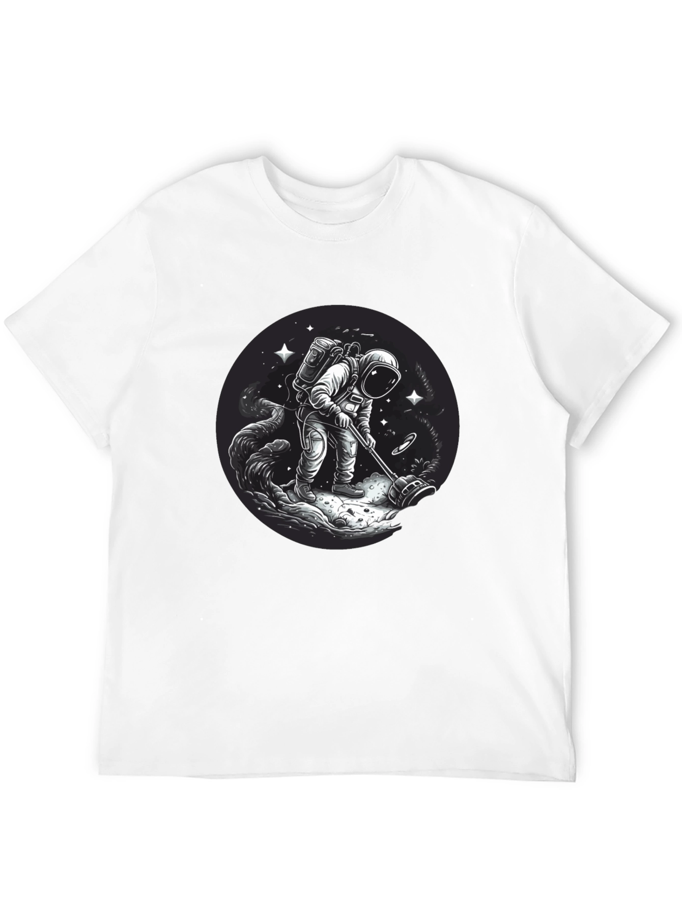 Astronaut Metal Detecting Graphic Tee