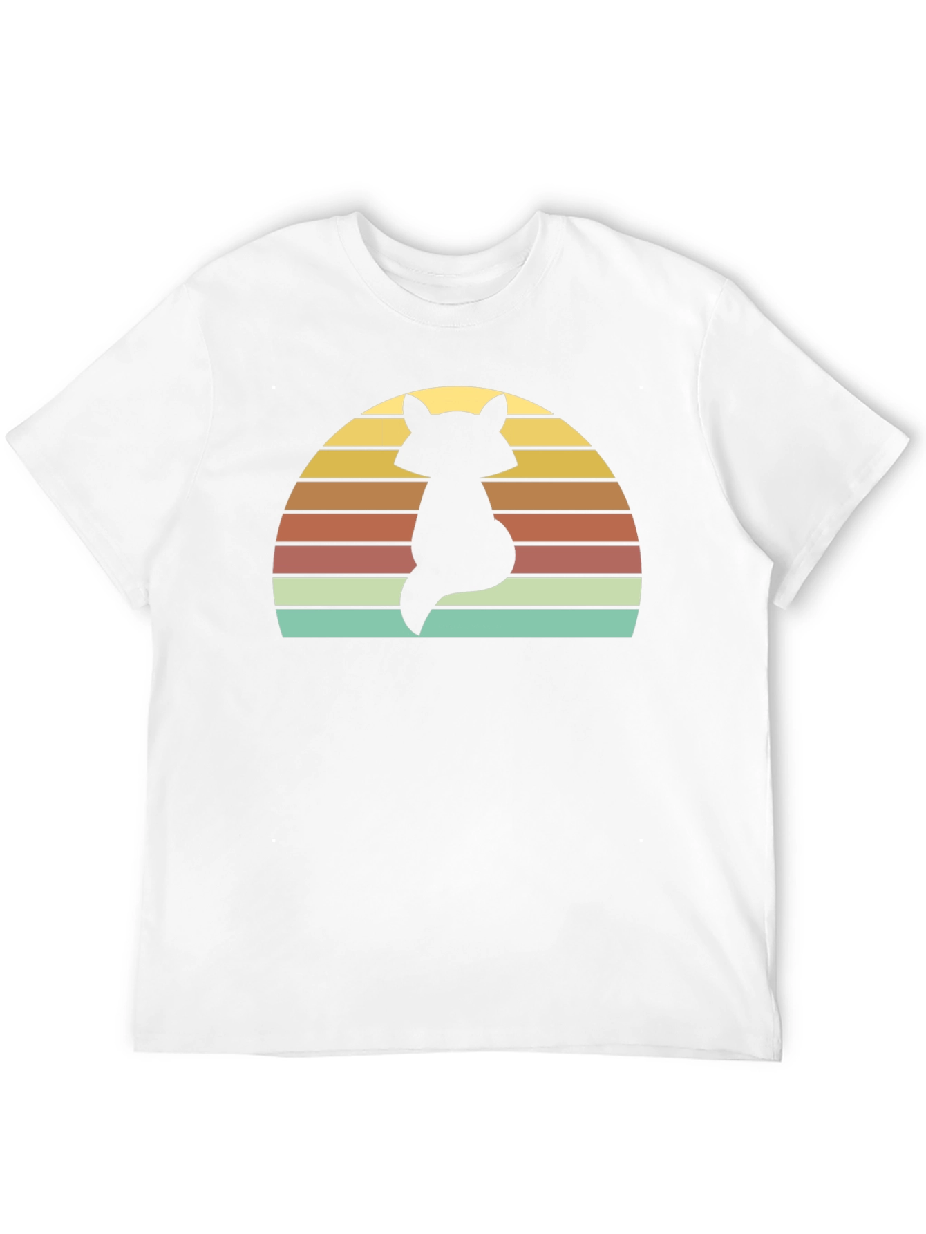 Retro Fox Sunset T-Shirt - Black