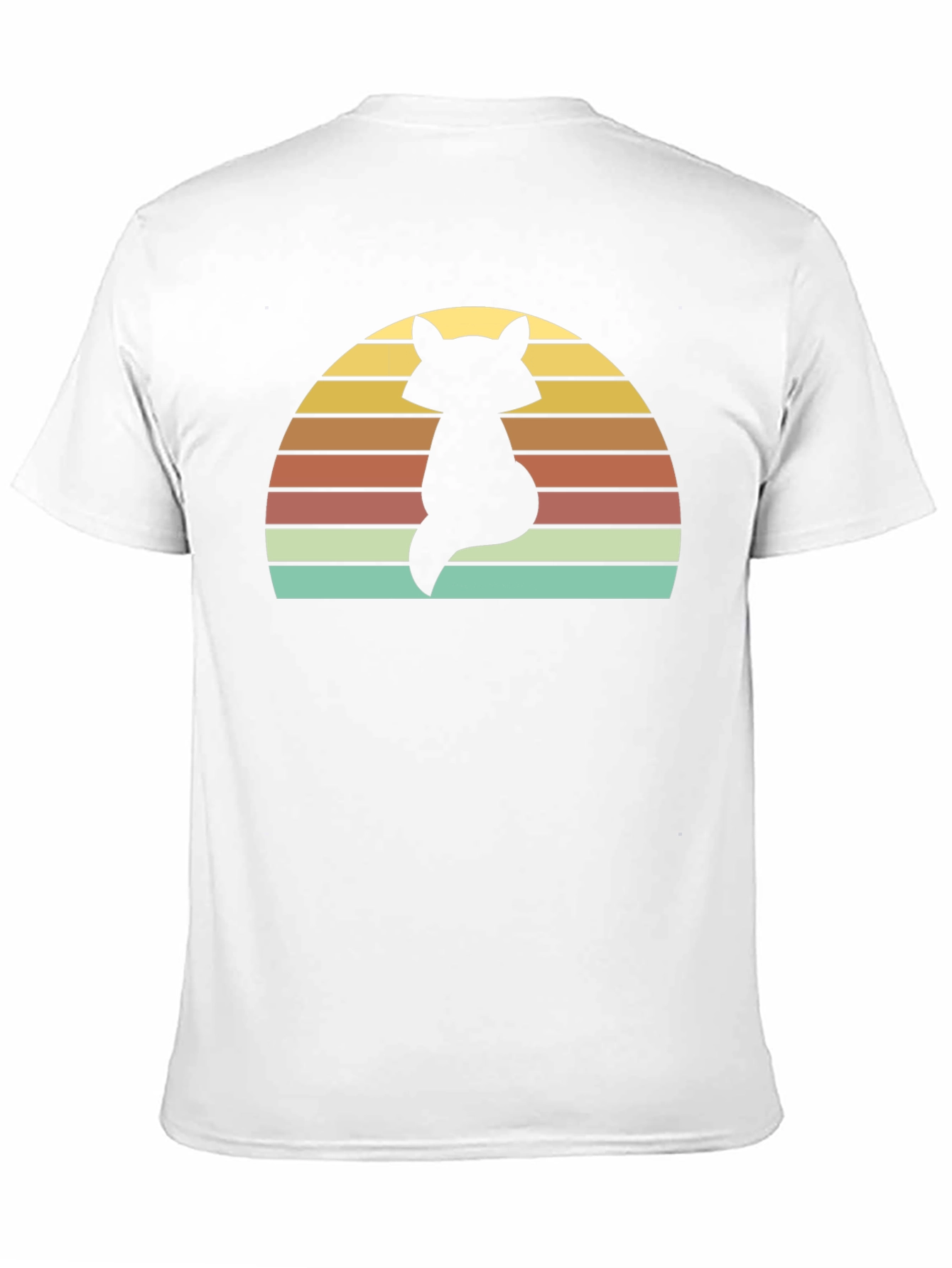 Retro Fox Sunset T-Shirt - Black