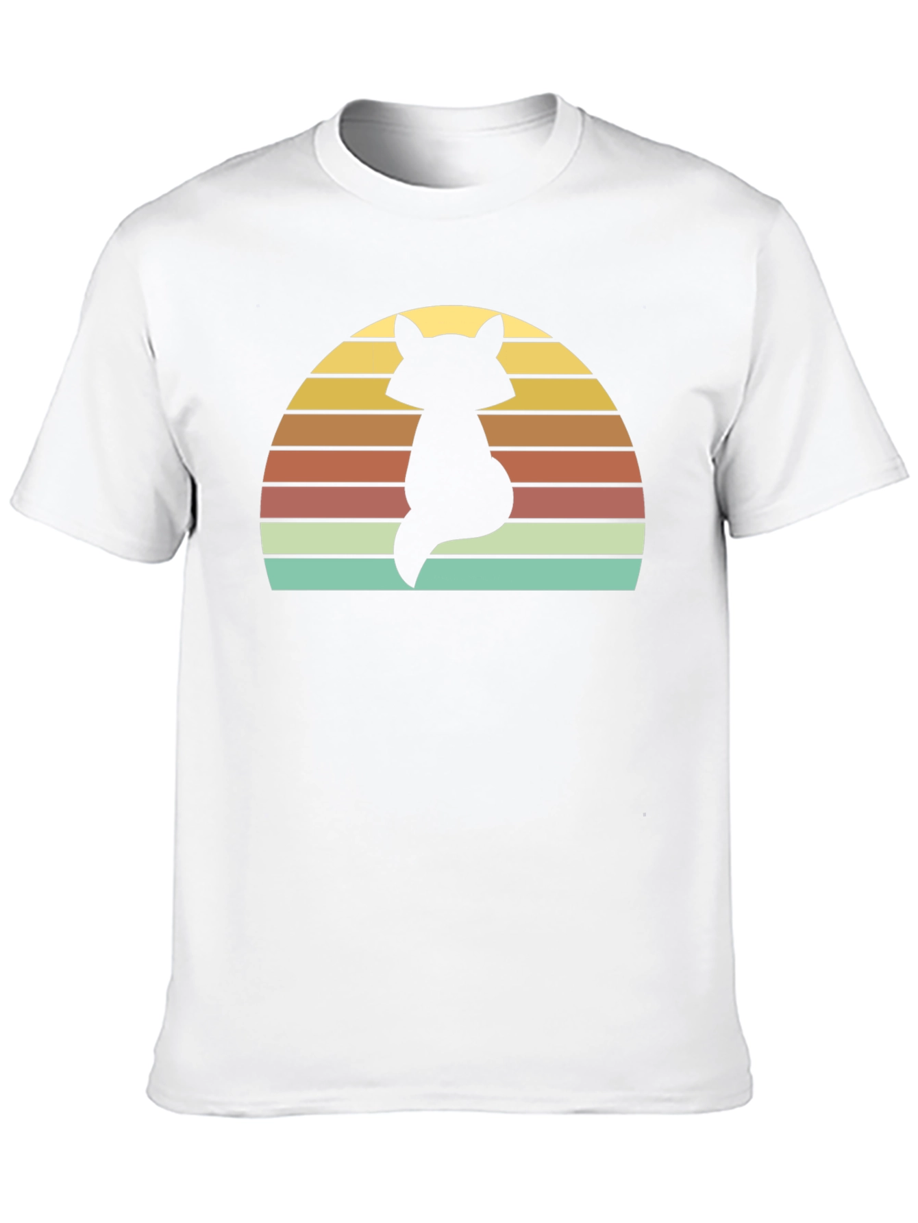Retro Fox Sunset T-Shirt - Black
