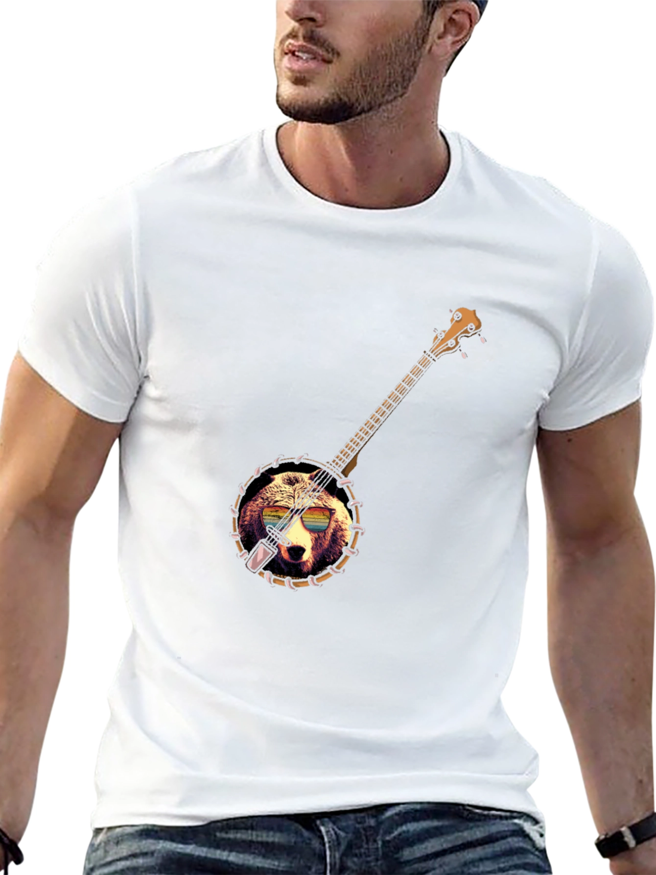 Banjo Bear T-Shirt - Novelty Music Tee