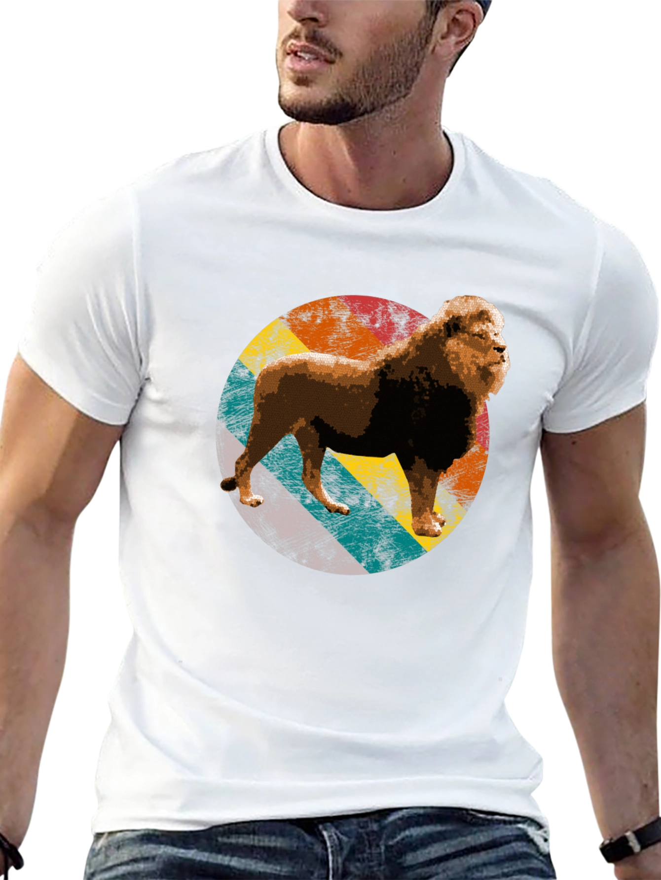 Lion Graphic Tee - Retro Style
