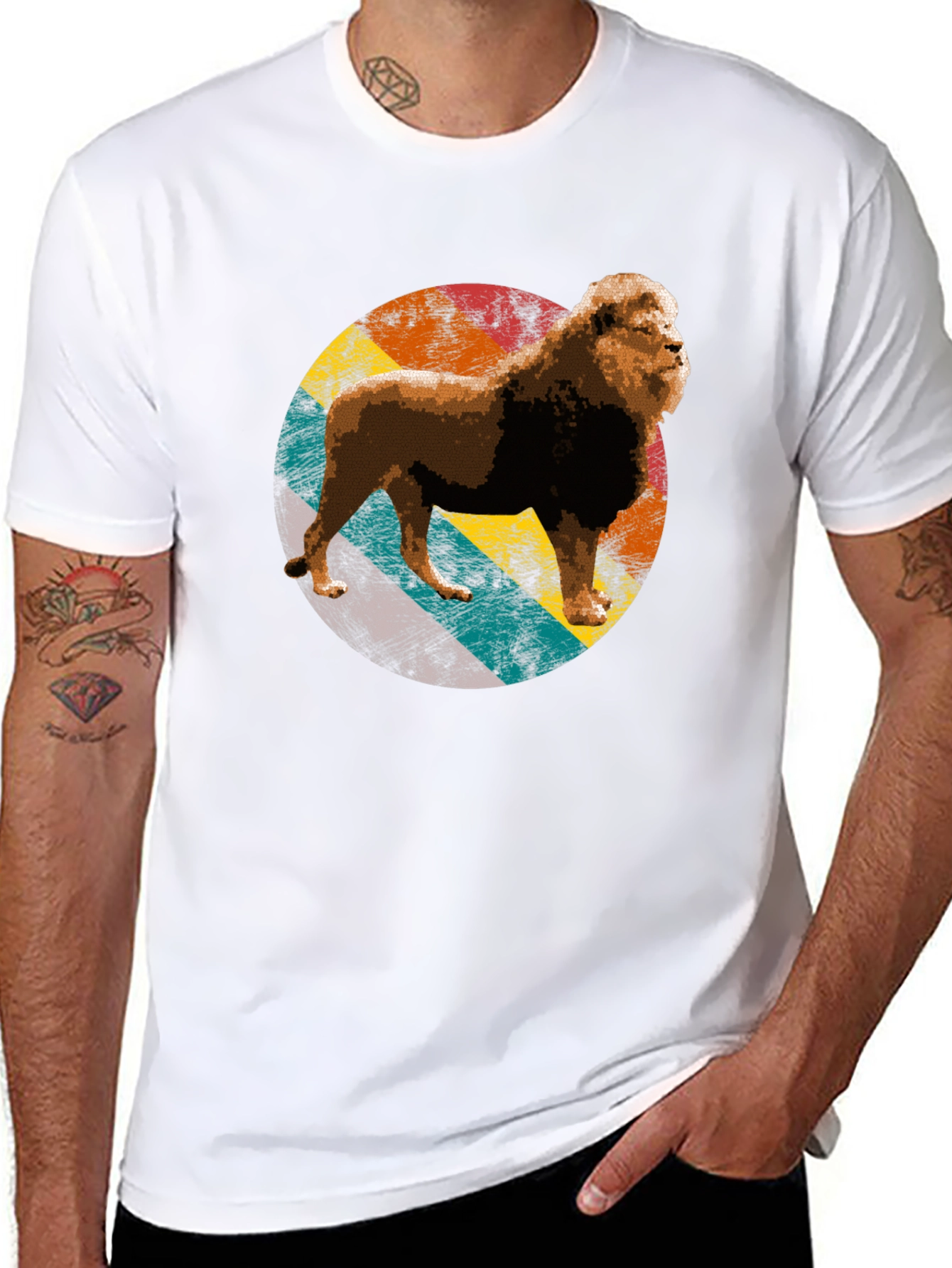 Lion Graphic Tee - Retro Style