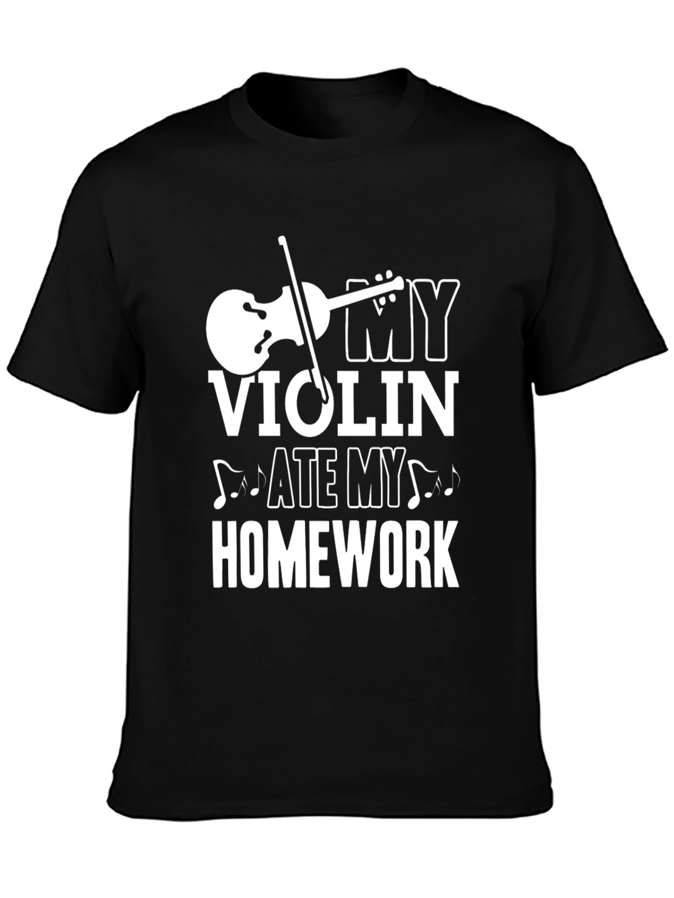 Violin Ate My Homework Funny Music T-Shirt