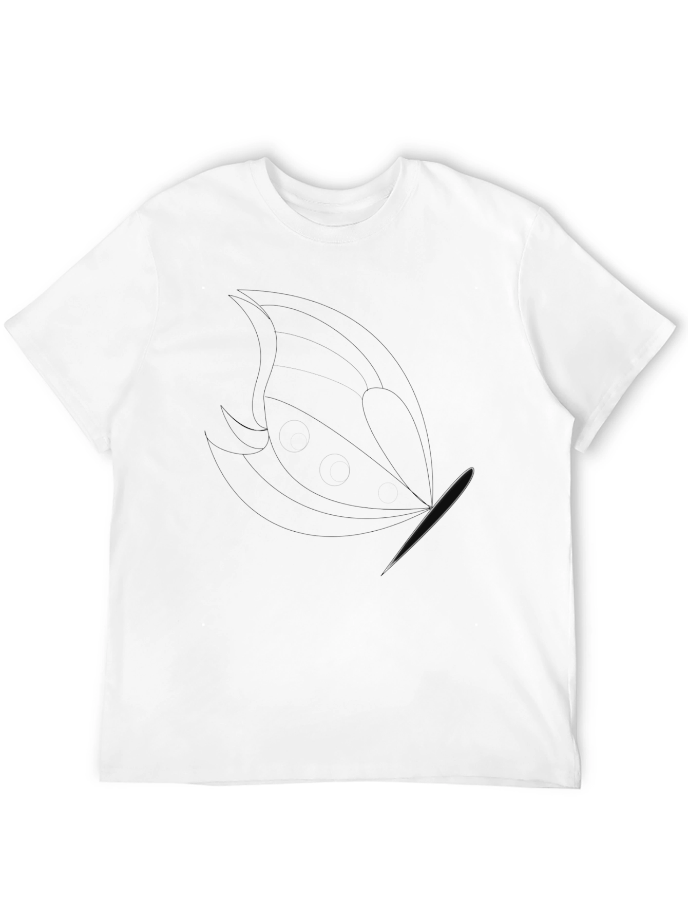 Mens Black Graphic Tee - Abstract Design