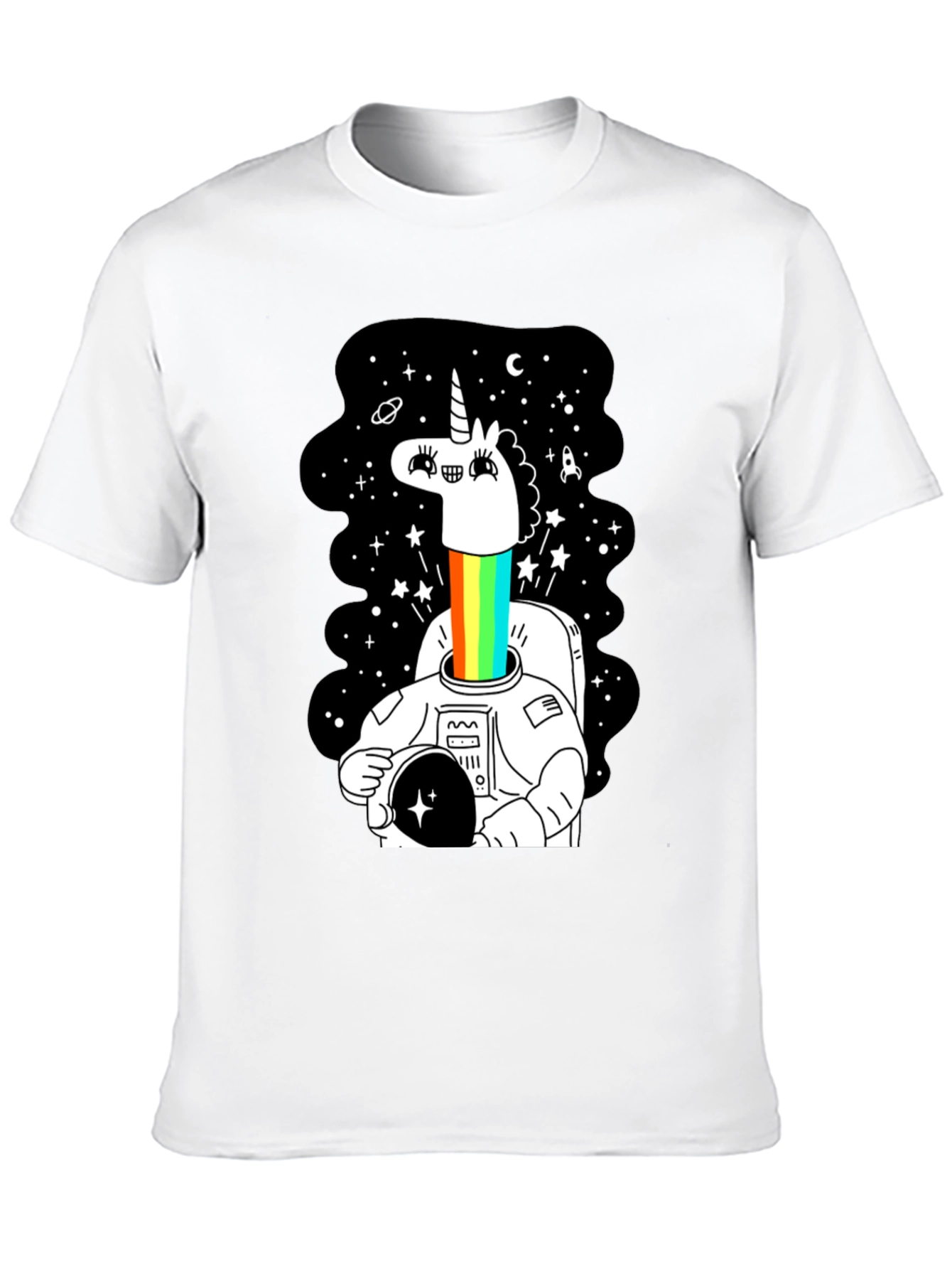 Unicorn Astronaut Graphic Tee - Black