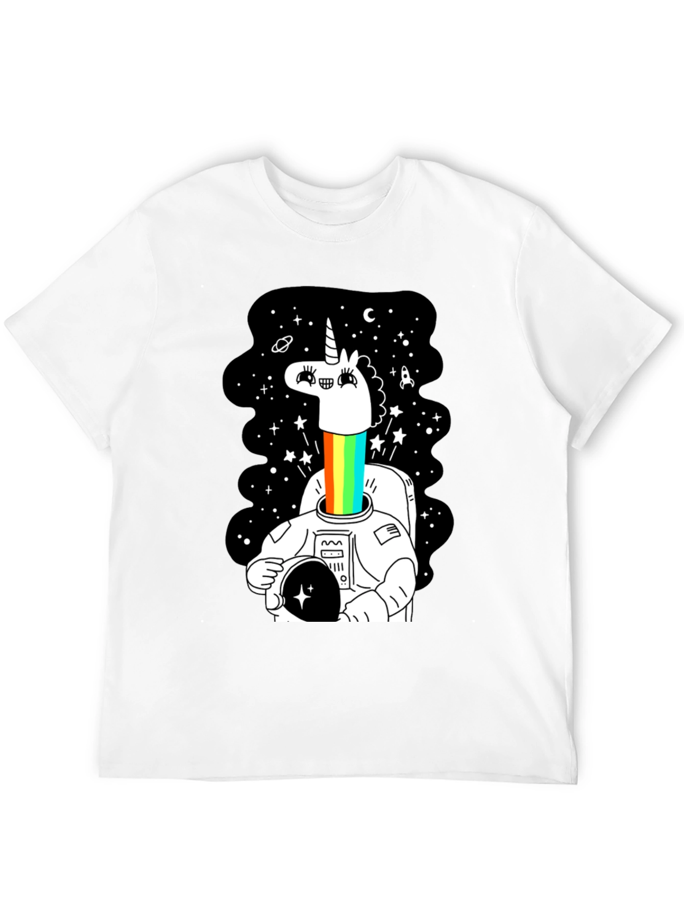 Unicorn Astronaut Graphic Tee - Black