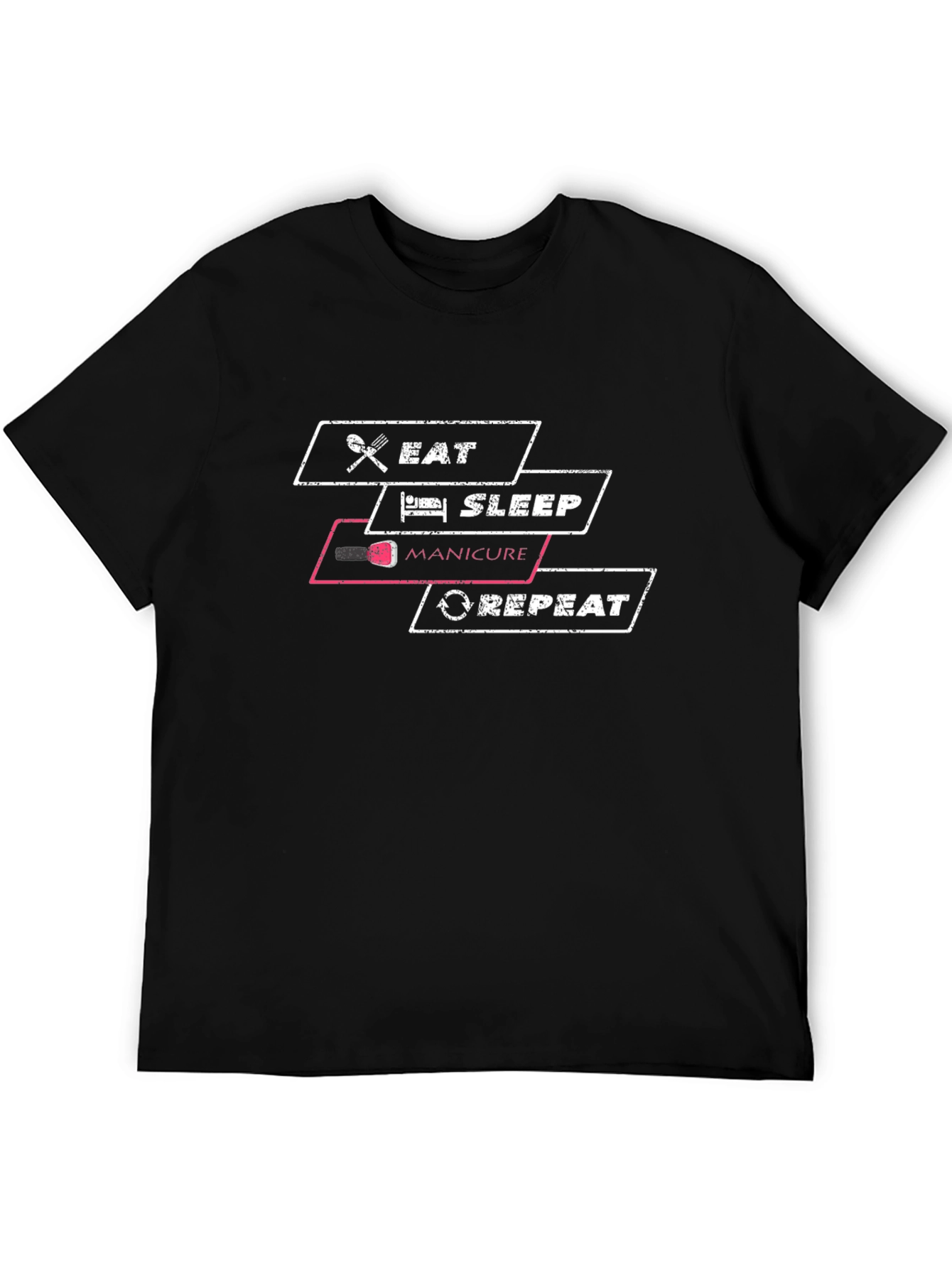 Eat Sleep Manicure Repeat Black T-Shirt