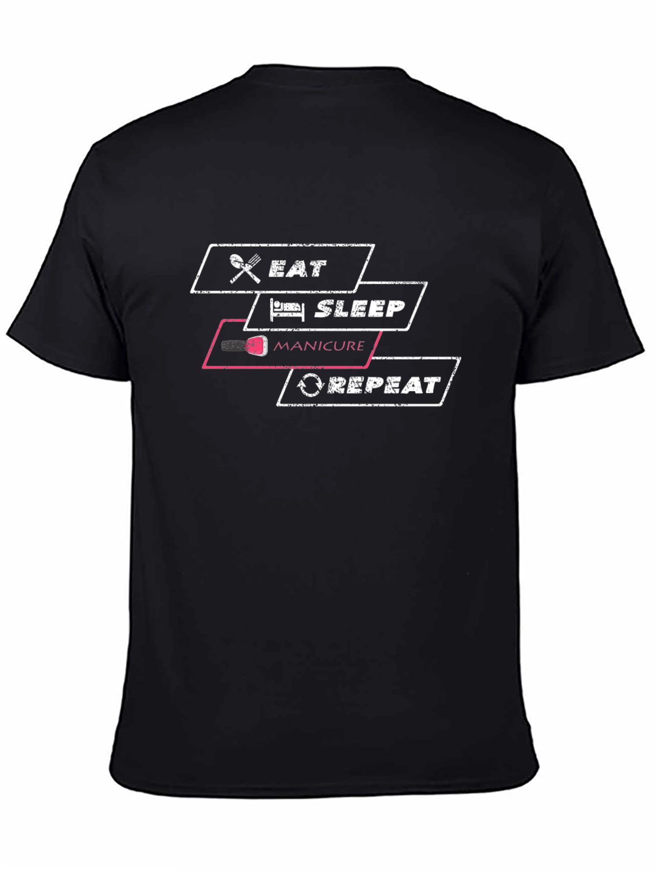 Eat Sleep Manicure Repeat Black T-Shirt