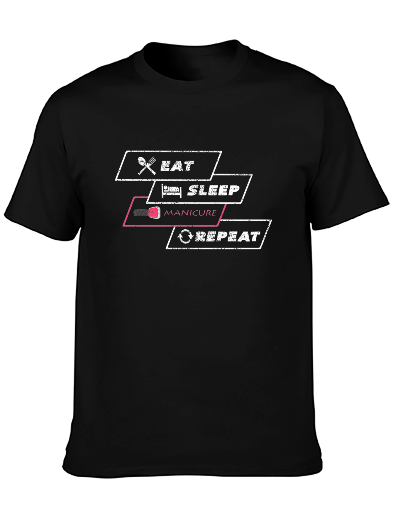 Eat Sleep Manicure Repeat Black T-Shirt