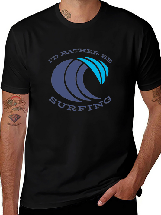 Id Rather Be Surfing Graphic Tee - Black