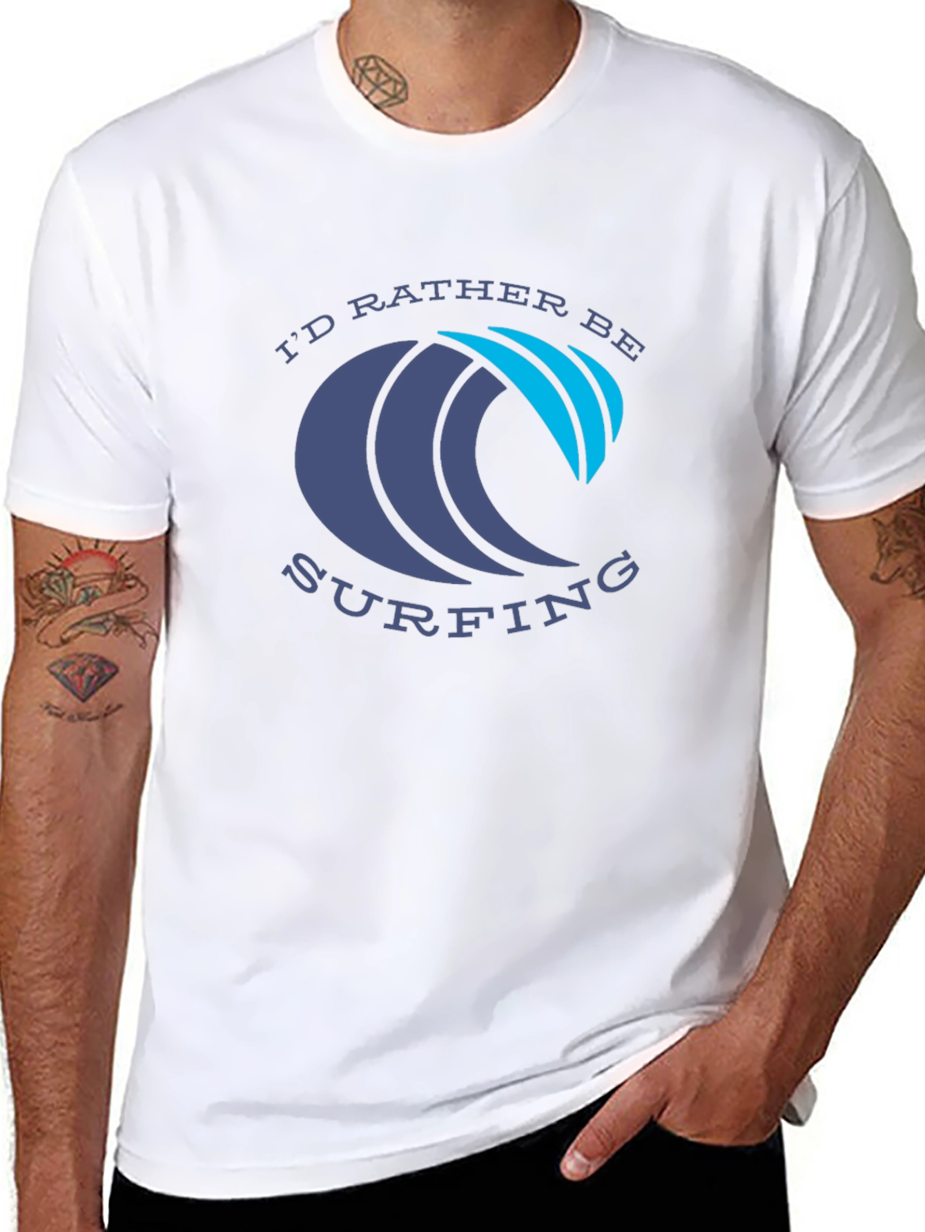 Id Rather Be Surfing Graphic Tee - Black