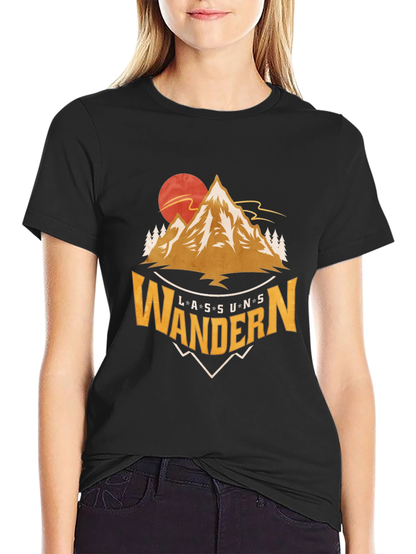Lass Uns Wandern Graphic Tee - Mountain Adventure Shirt